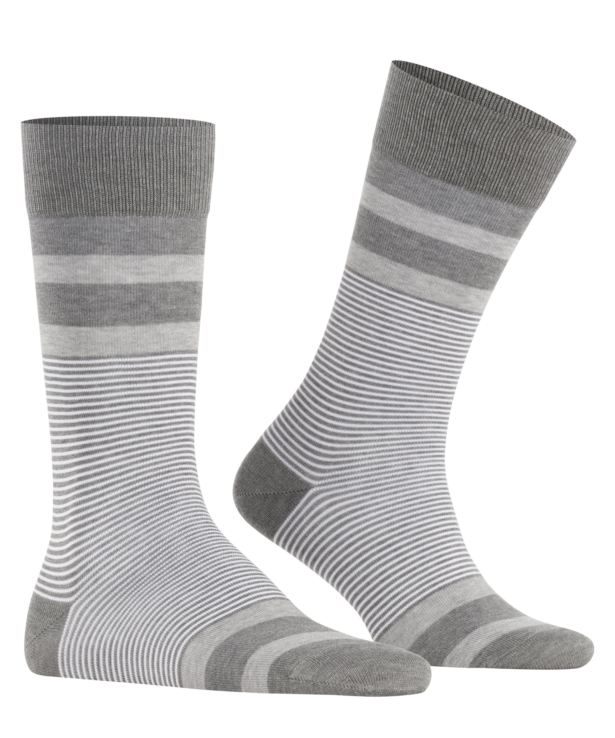 Burlington Socken mel. Black steel (1-Paar) Stripe (3165)