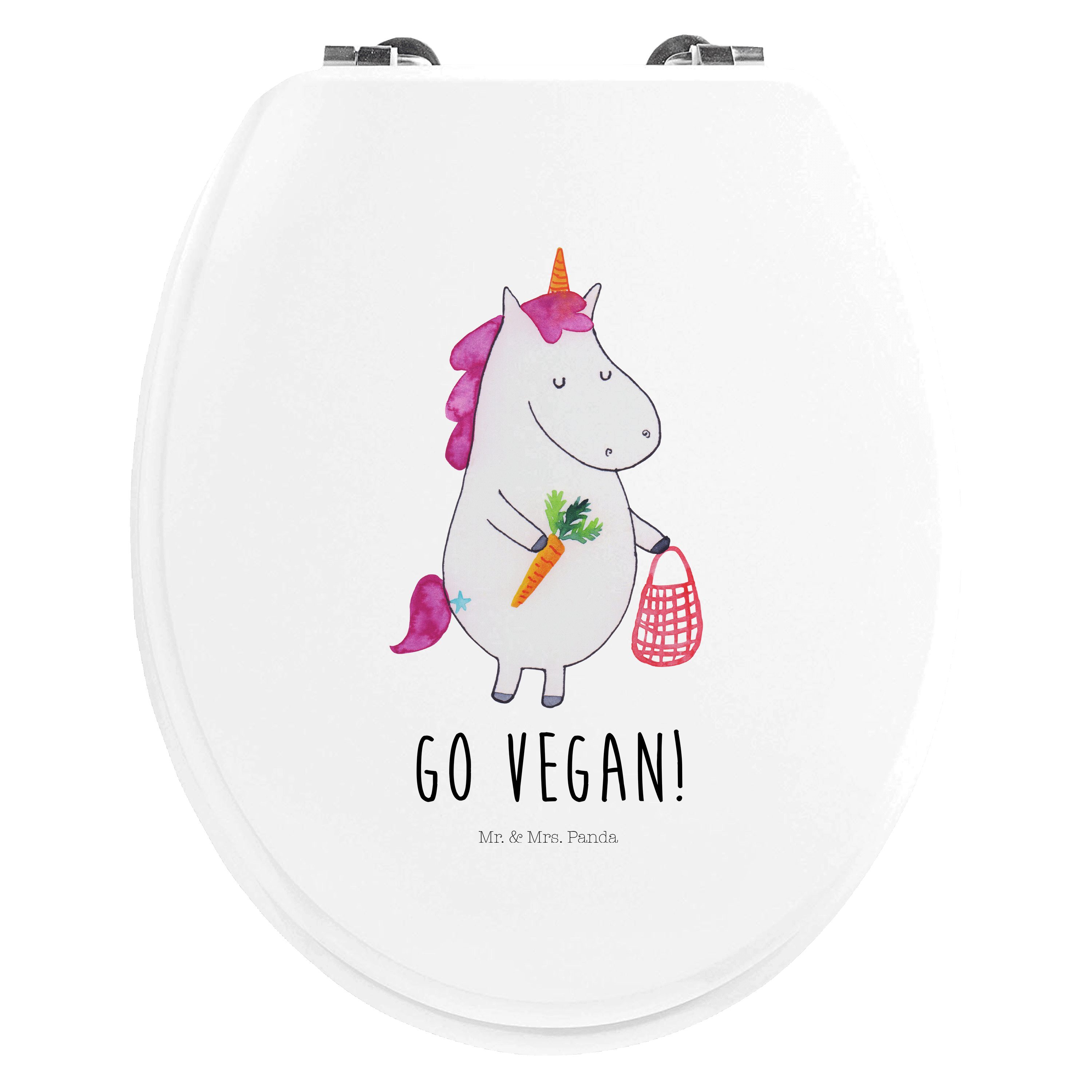 WC-Sitz Einhorn Vegan - Weiß - Geschenk, WC-Sitz, Einhörner, Toilettendeckel