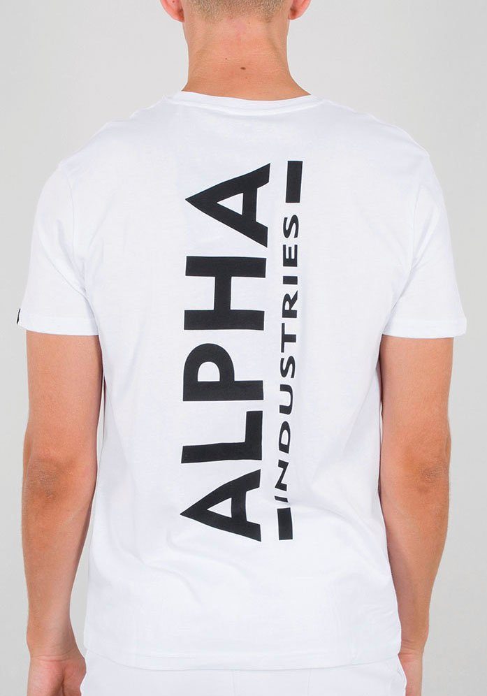 Alpha Industries Rundhalsshirt weiß Backprint T