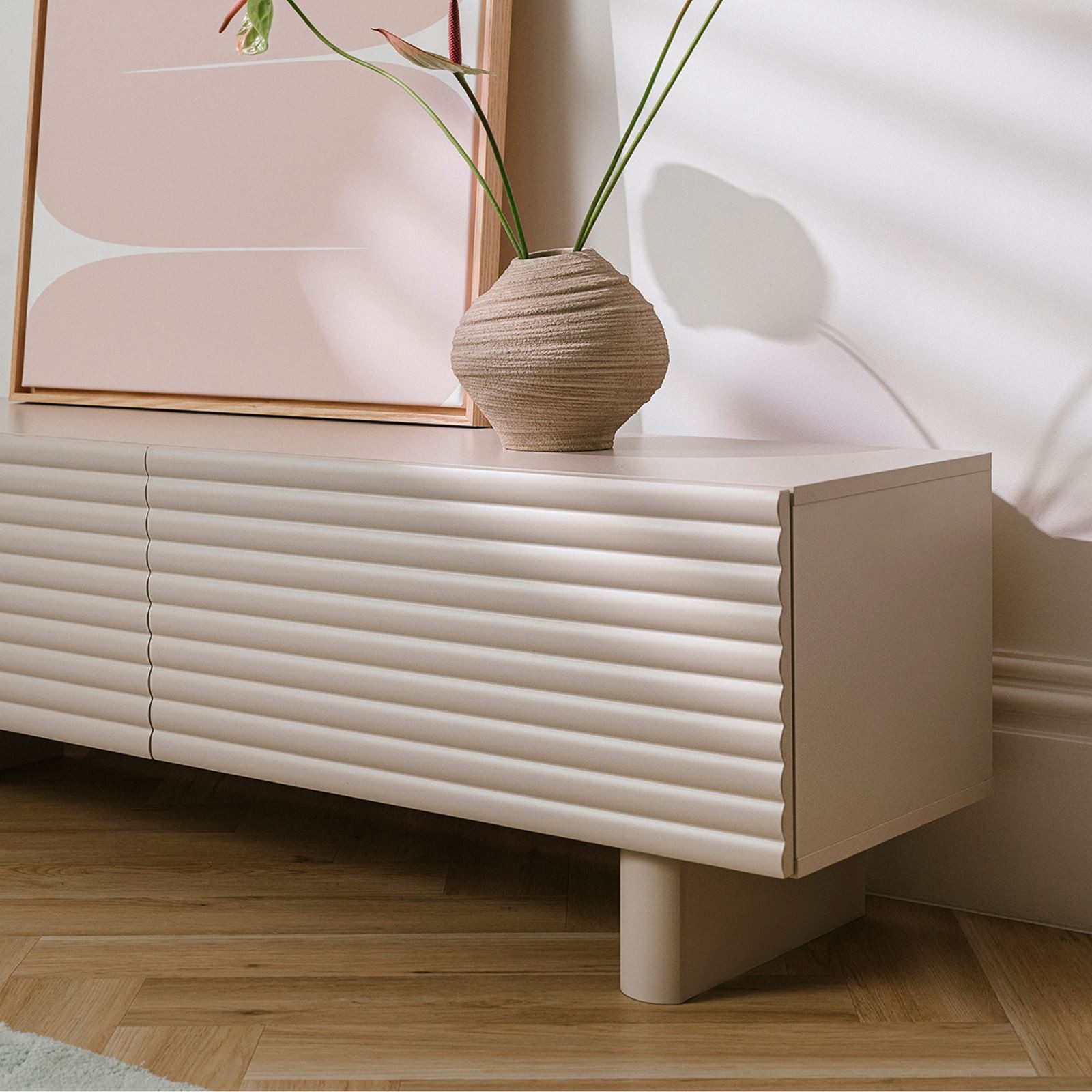 IDIMEX Lowboard TURKU, Tv Schrank mit Lamellenfronten und Stauraum Kaschmir