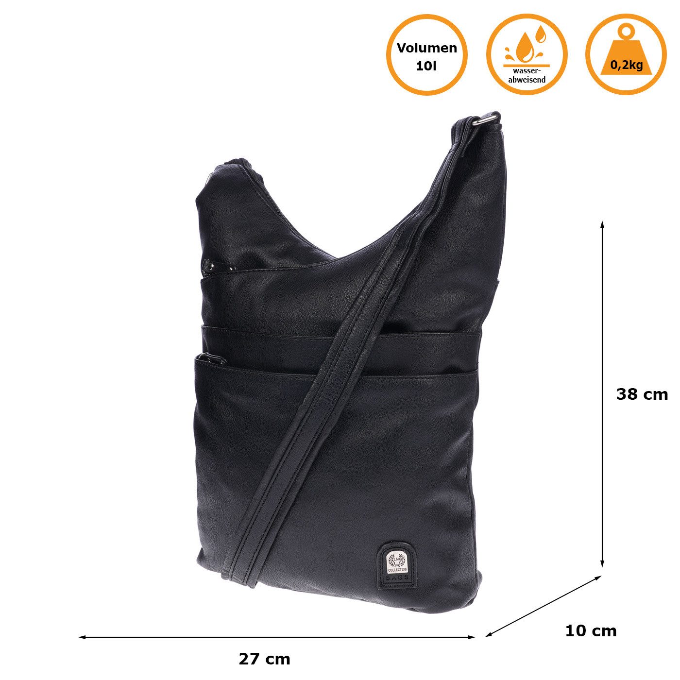 Christian Wippermann Umhängetasche Große Umhängetasche Damen Tasche Schultertasche (einzeln), Crossover Leder Optik