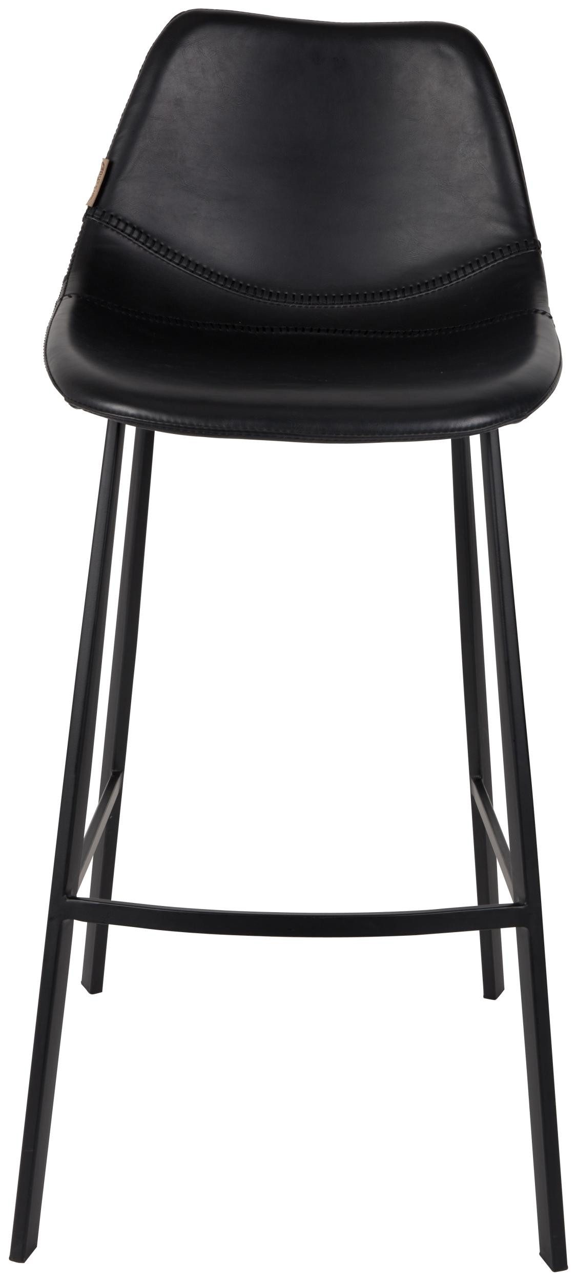 Dutchbone Barhocker Barhocker FRANKY Kunstleder Vintage schwarz von DutchBone