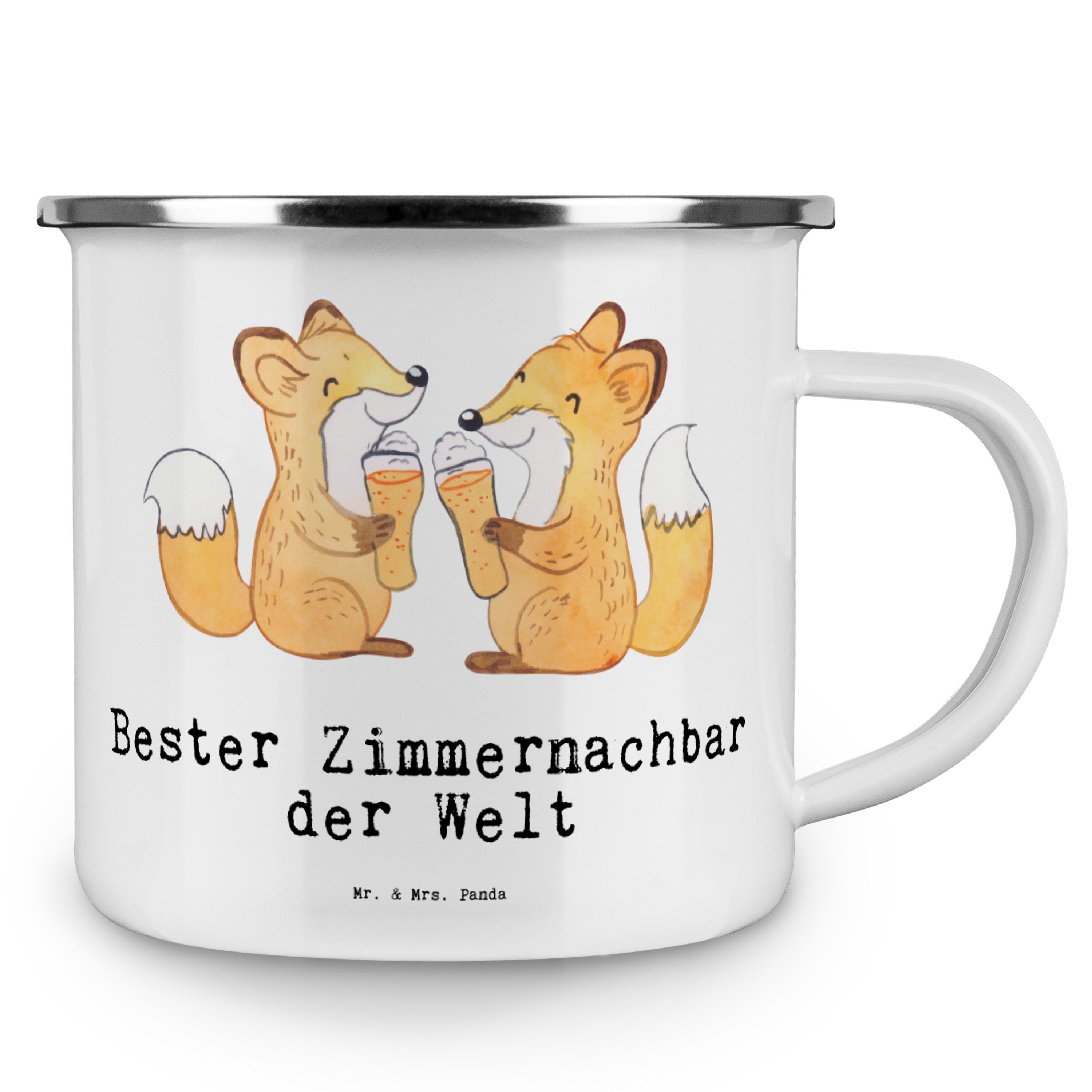 Emaille - & Becher Metalltasse, Geschenk, Bester - Panda E, Mrs. Welt der Weiß Mr. Fuchs Zimmernachbar