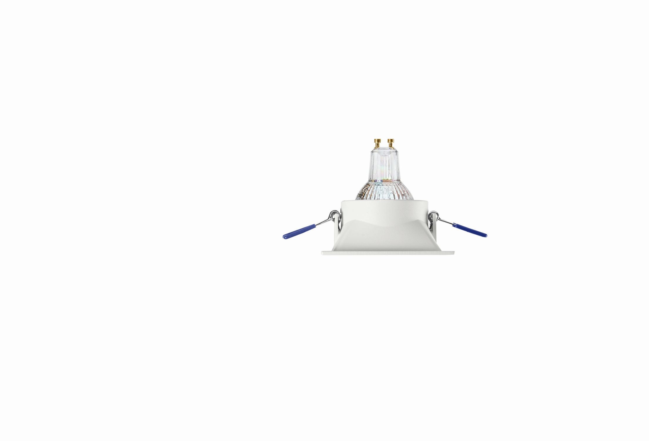 Licht-Erlebnisse Einbauleuchte LUGAN, ohne Leuchtmittel, Metall GU10 9,3 cm breit Weiß eckig