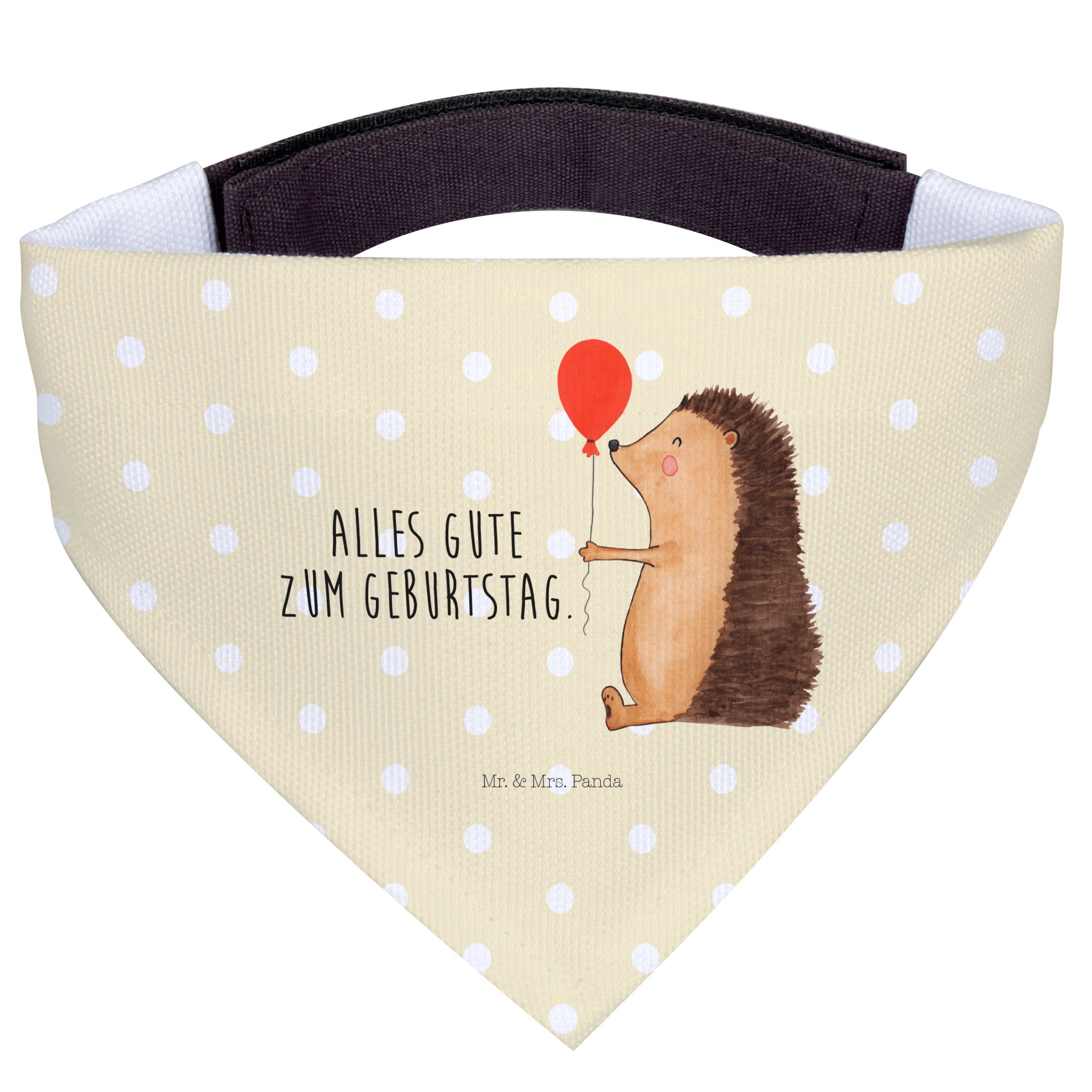 Mr. & Mrs. Panda Hundefliege Igel Luftballon, Bandana, Gelb Pastell, Hundehalstuch, Ballon, Halstu, Polyester, Halstuch für Hund Hunde Halstuch Hundebandana