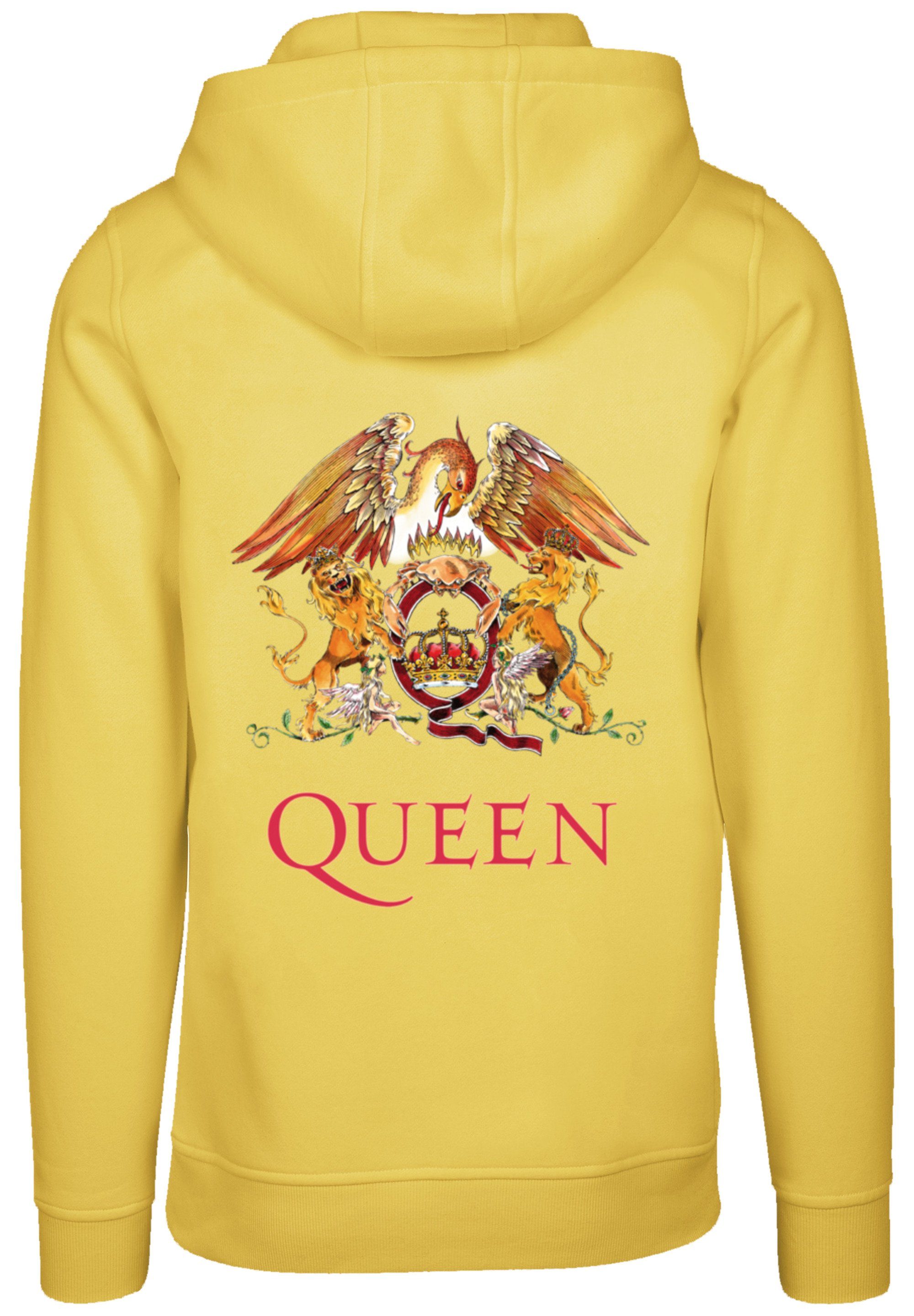 F4NT4STIC Kapuzenpullover Queen Classic Logo Rock Musik Band Hoodie, Warm, Bequem taxi yellow