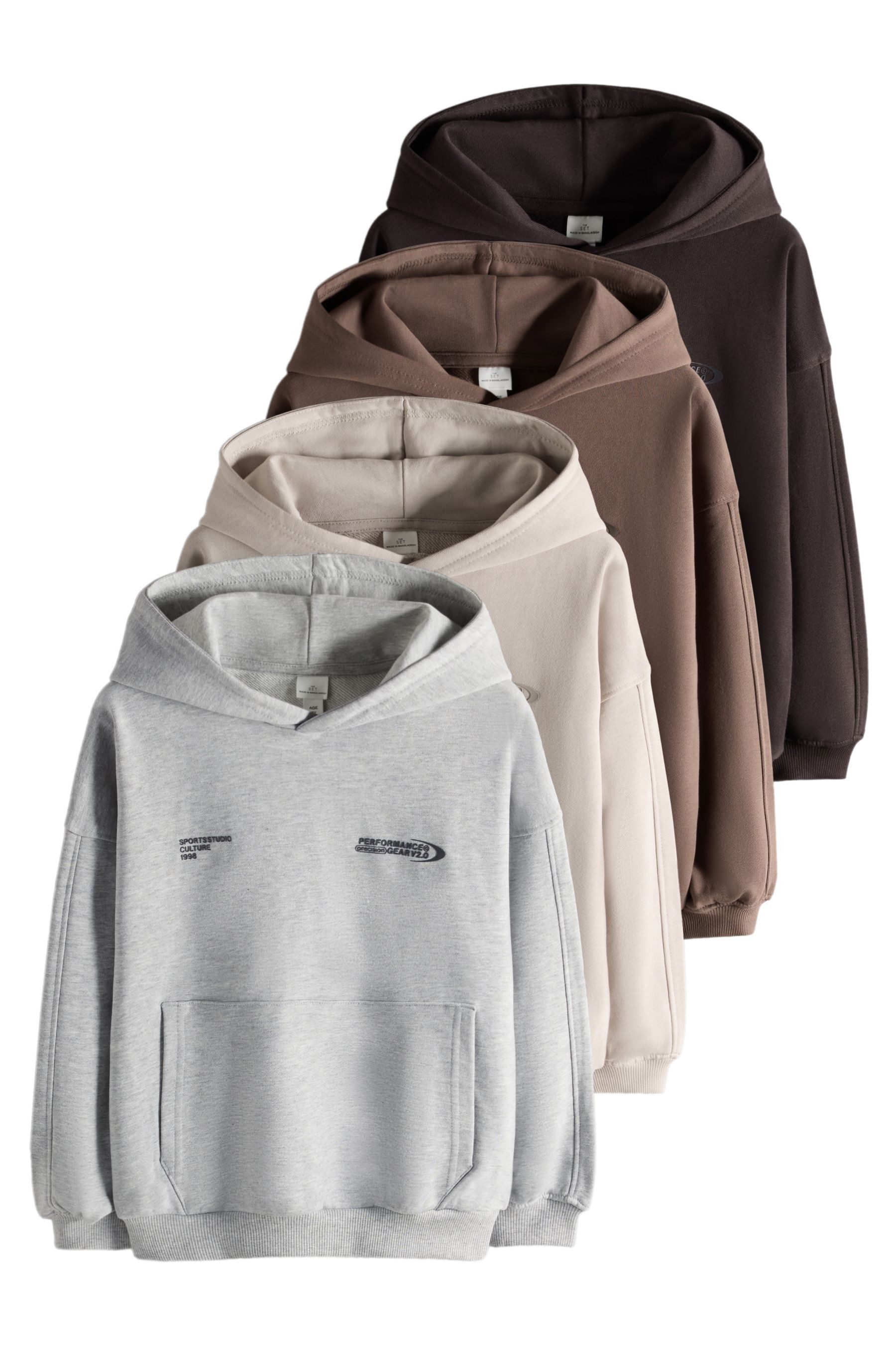 The Set Kapuzenpullover The Set Oversized-Hoodies mit Grafik, 4er-Pack (4-tlg)