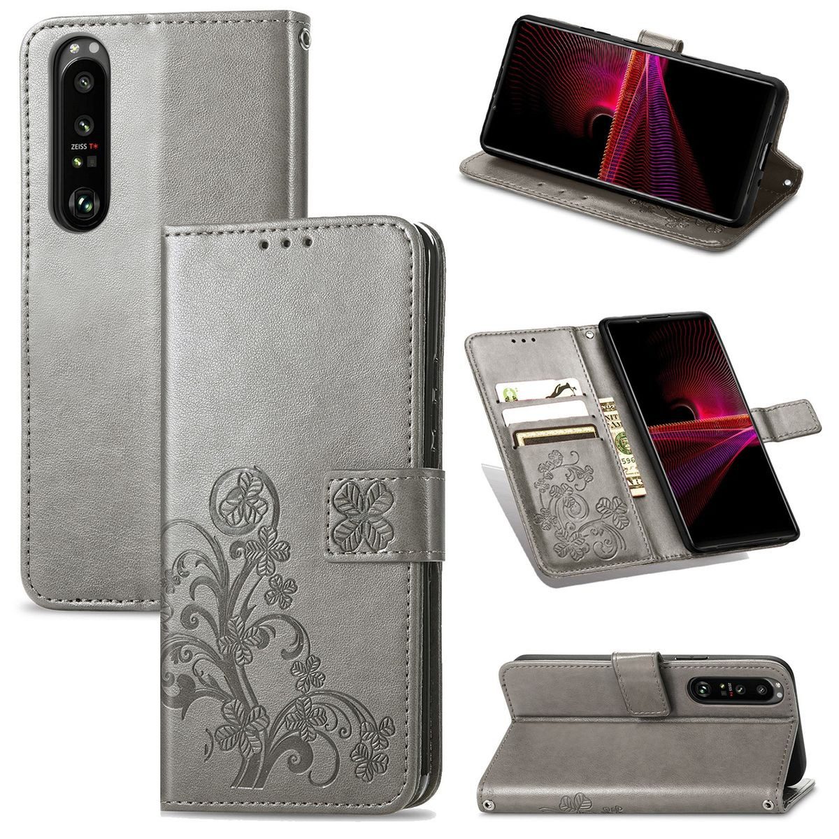 König Design Handyhülle Sony Xperia 1 III, Schutzhülle Schutztasche Case Cover Etuis Wallet Klapptasche Bookstyle