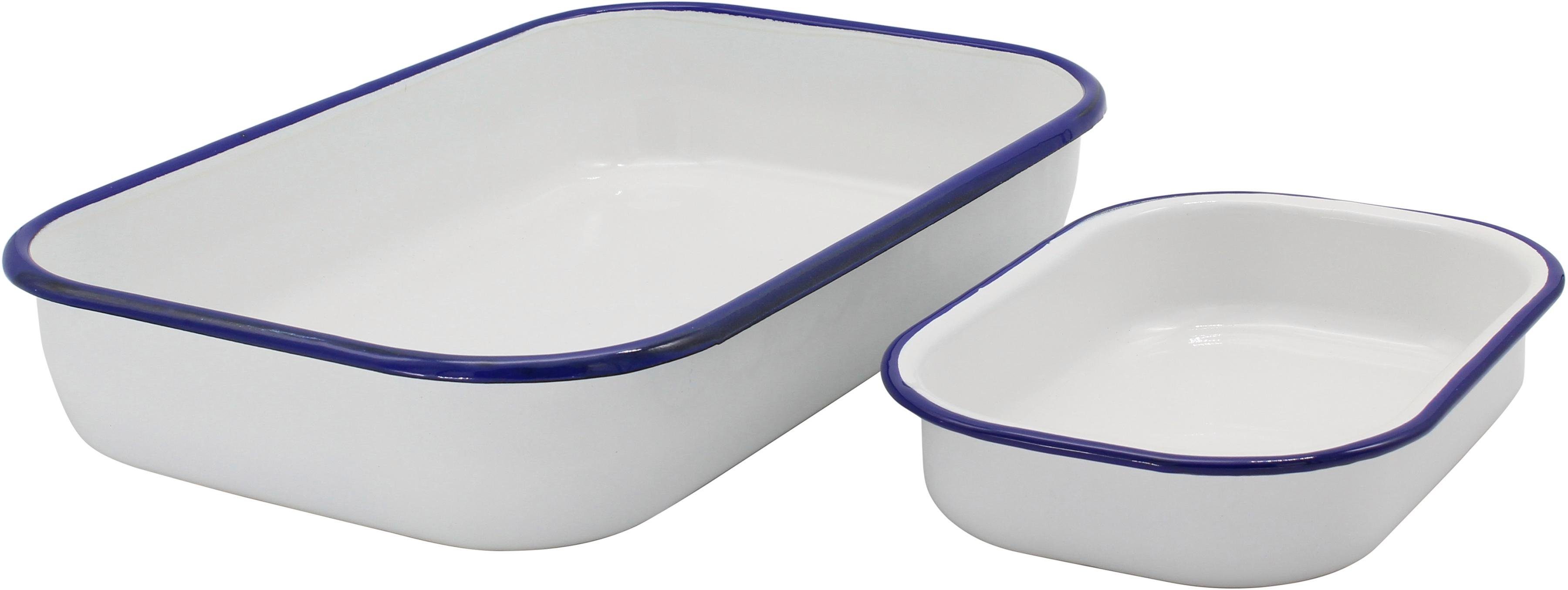 Krüger Auflaufform Husum, Emaille, Stahl, (2-St), Inhalt 1 und 4 Liter