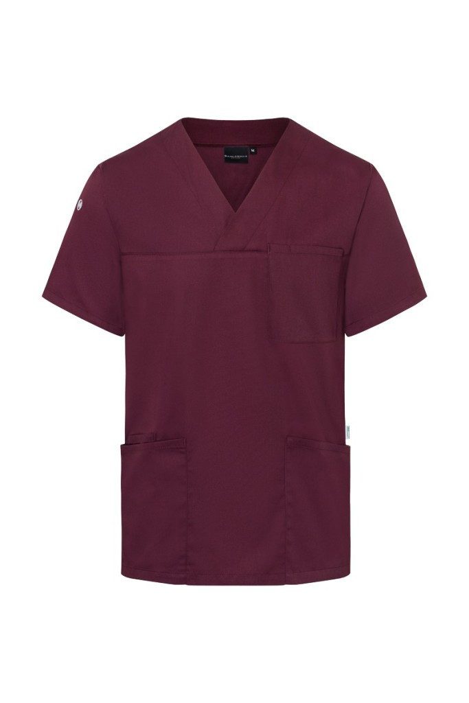 Karlowsky Fashion Schlupfbluse KARLOWSKY Herren Schlupfkasack ESSENTIAL V-Neck Aubergine