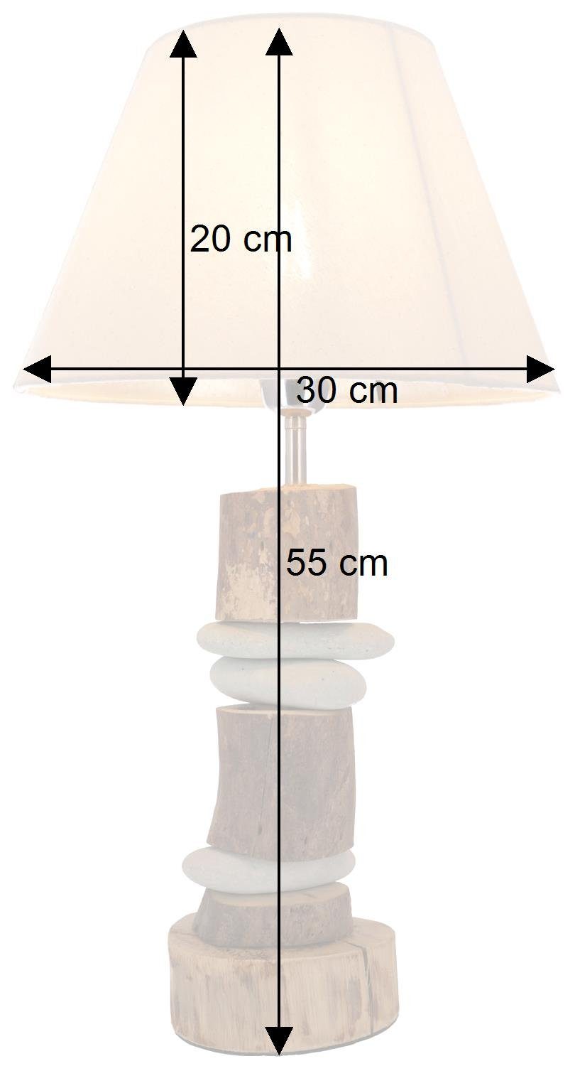 Flußstein,.., Leuchtmittel Hermosa Tischlampe, inklusive nicht Tischleuchte Treibholz, Guru-Shop Tischleuchte Modell