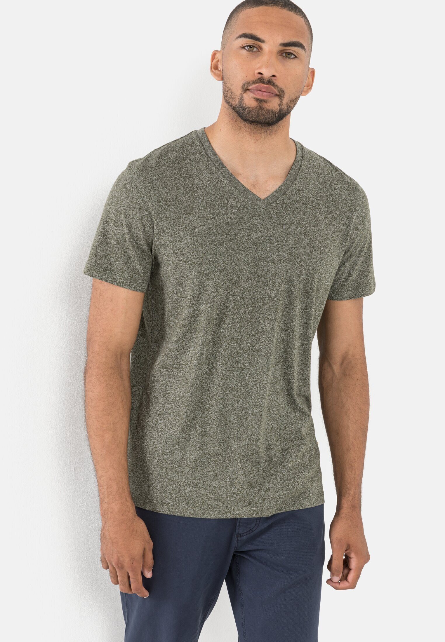 camel active T-Shirt aus biologischer Baumwolle Kurzarm