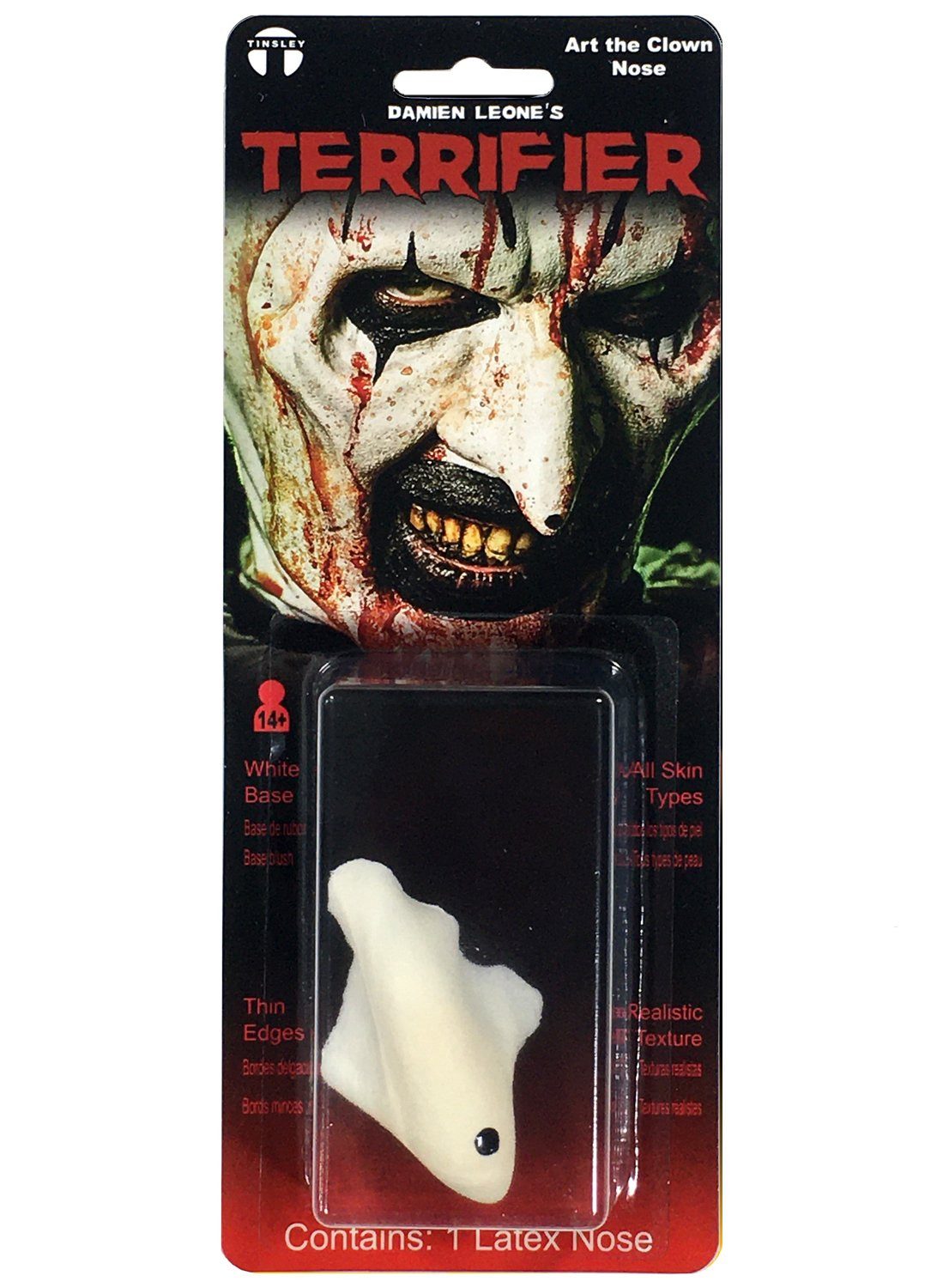 Tinsley Theaterschminke Terrifier – Art Horrorclown Nase aus Latex - Hallo, Lizenzierte, originalgetreue Nachbildung der markanten Nase des Horror