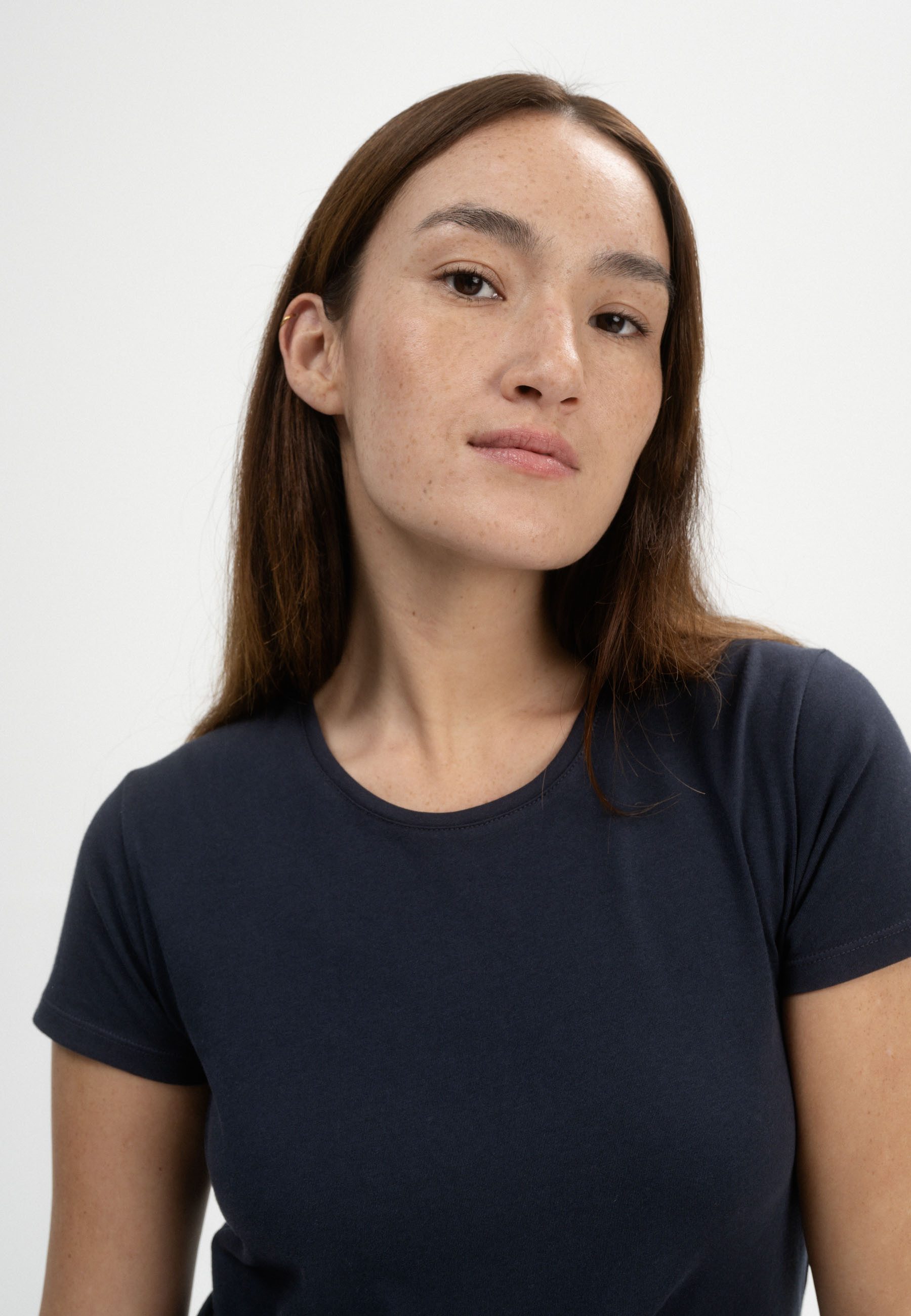 MELA Kurzarmshirt T-Shirt Style LANISHA Schmaler Kragen