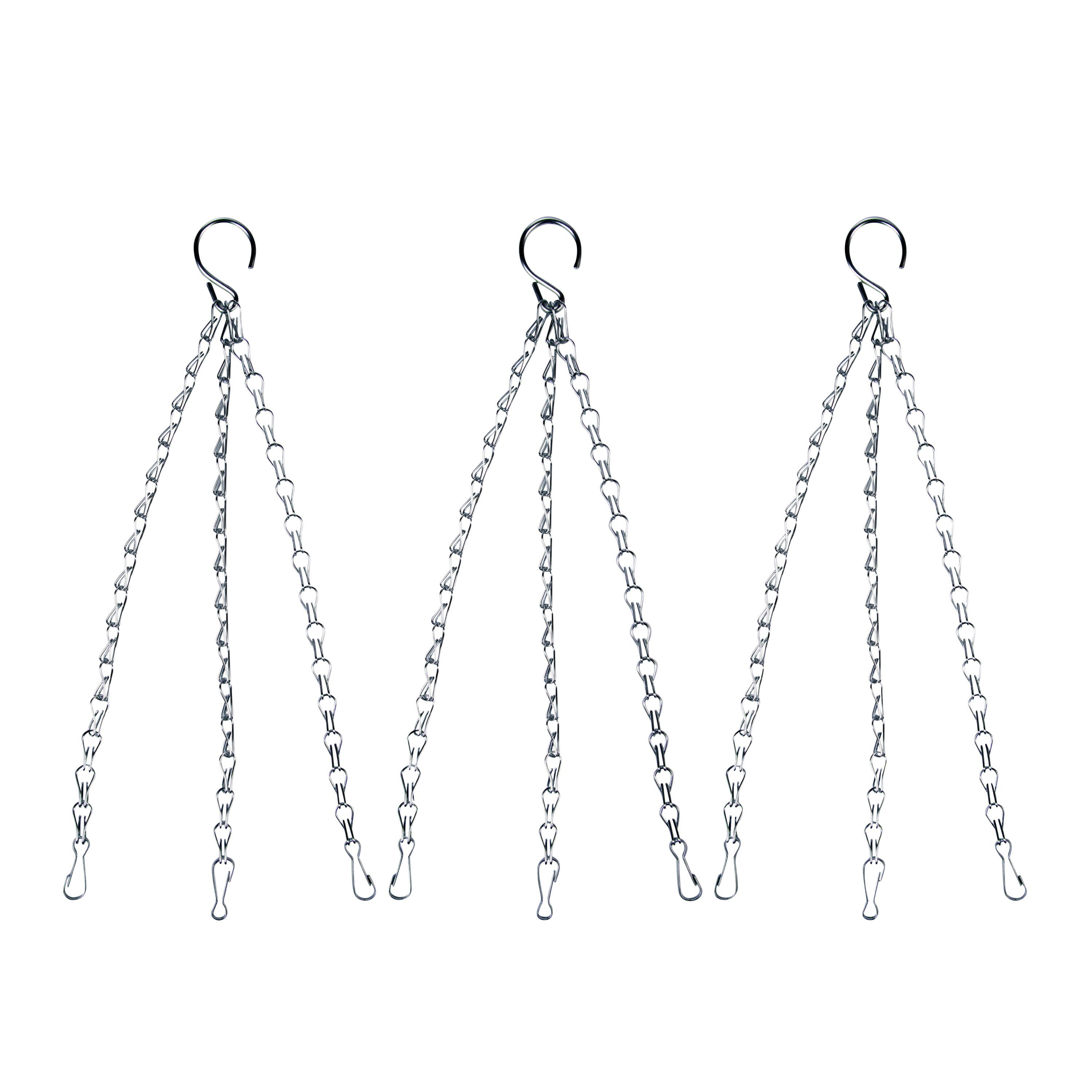 esschert design Übertopf Ersatzkette 37cm Blumenampel 3er Set Ampel Eisen Metallkette Korb