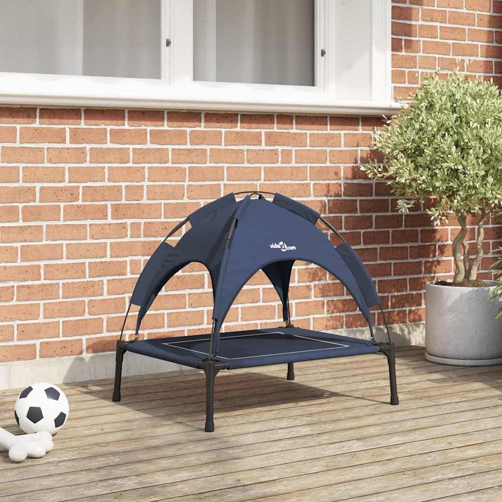 vidaXL Hundebett, Hundebett Marineblau 63 x 49,5 x 60 cm Stahl