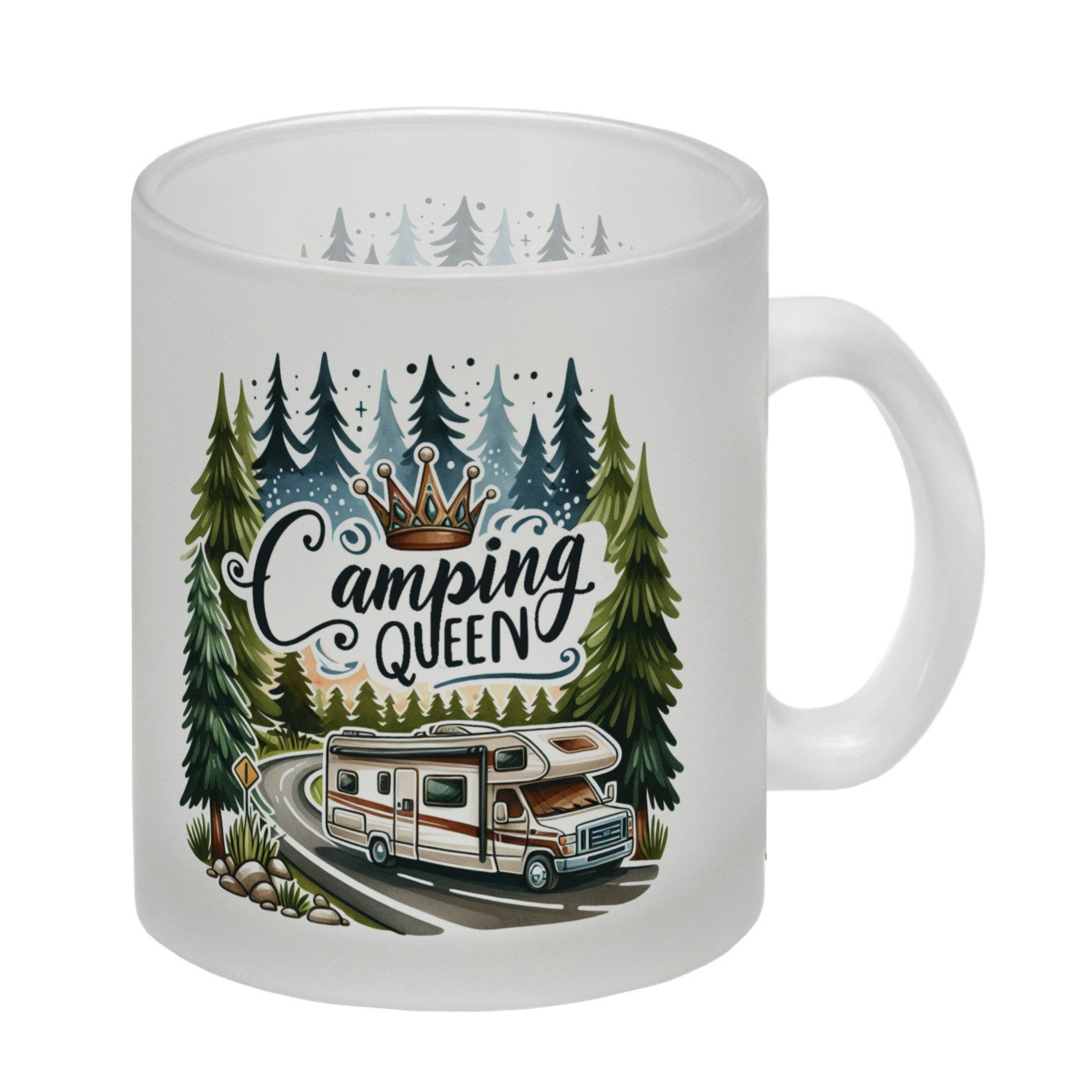Tasse Wohnmobil Camping Queen Glas Tasse