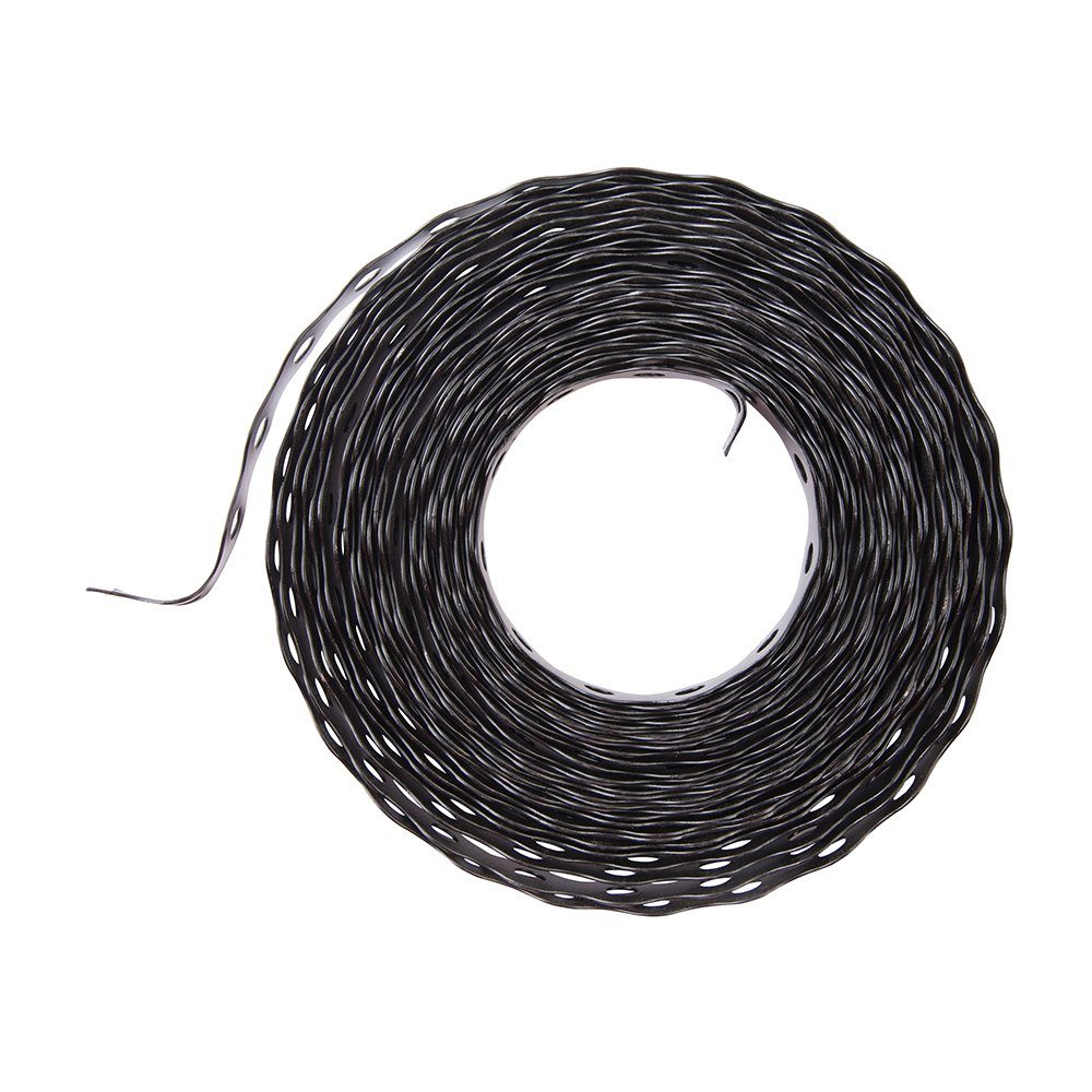Thumbnail - Lochband Montageband stahl schwarz kunststoffbeschichtet 17 mm x 10 m