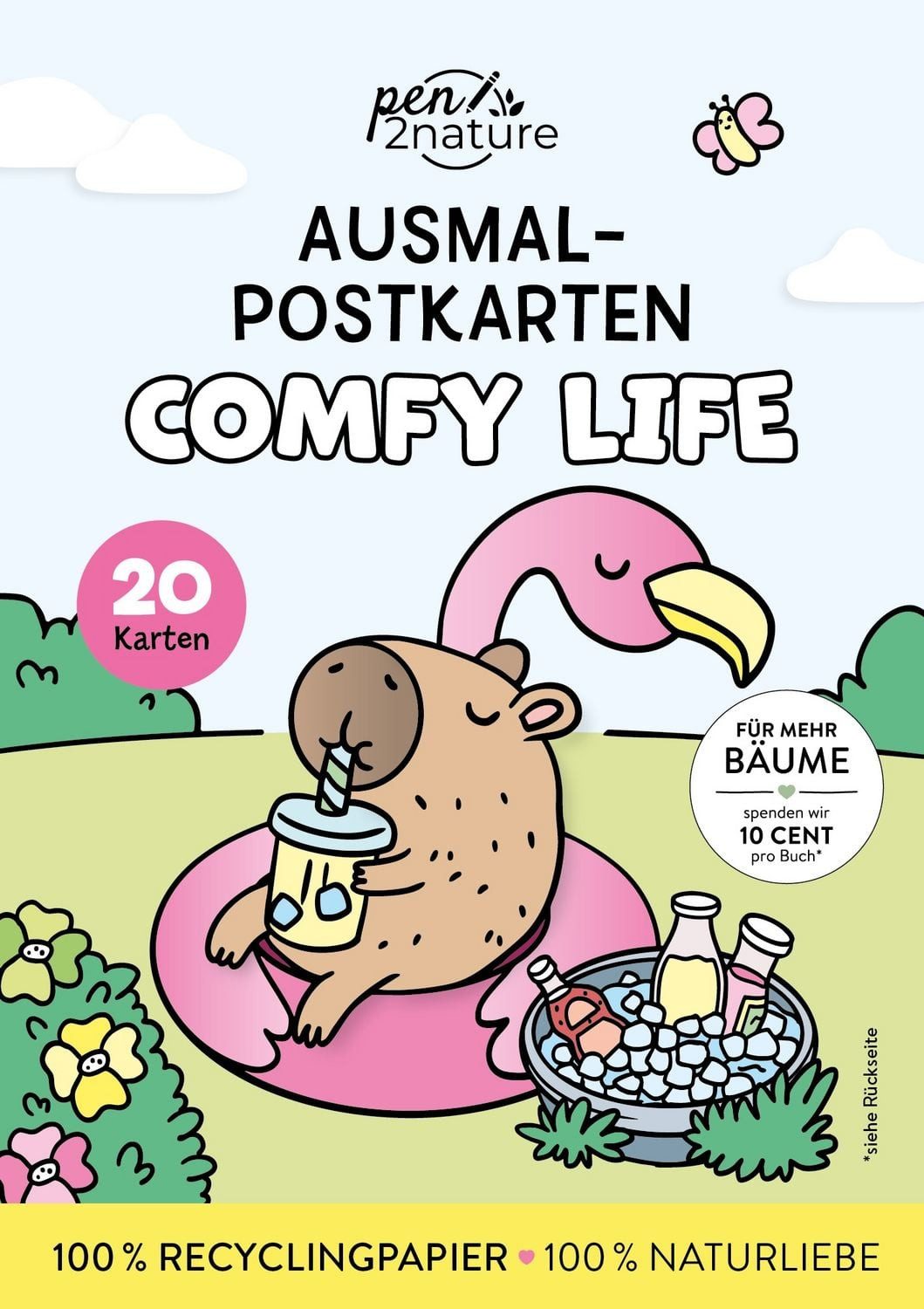 Comfy Life I 20 Ausmal-Postkarten / diverse