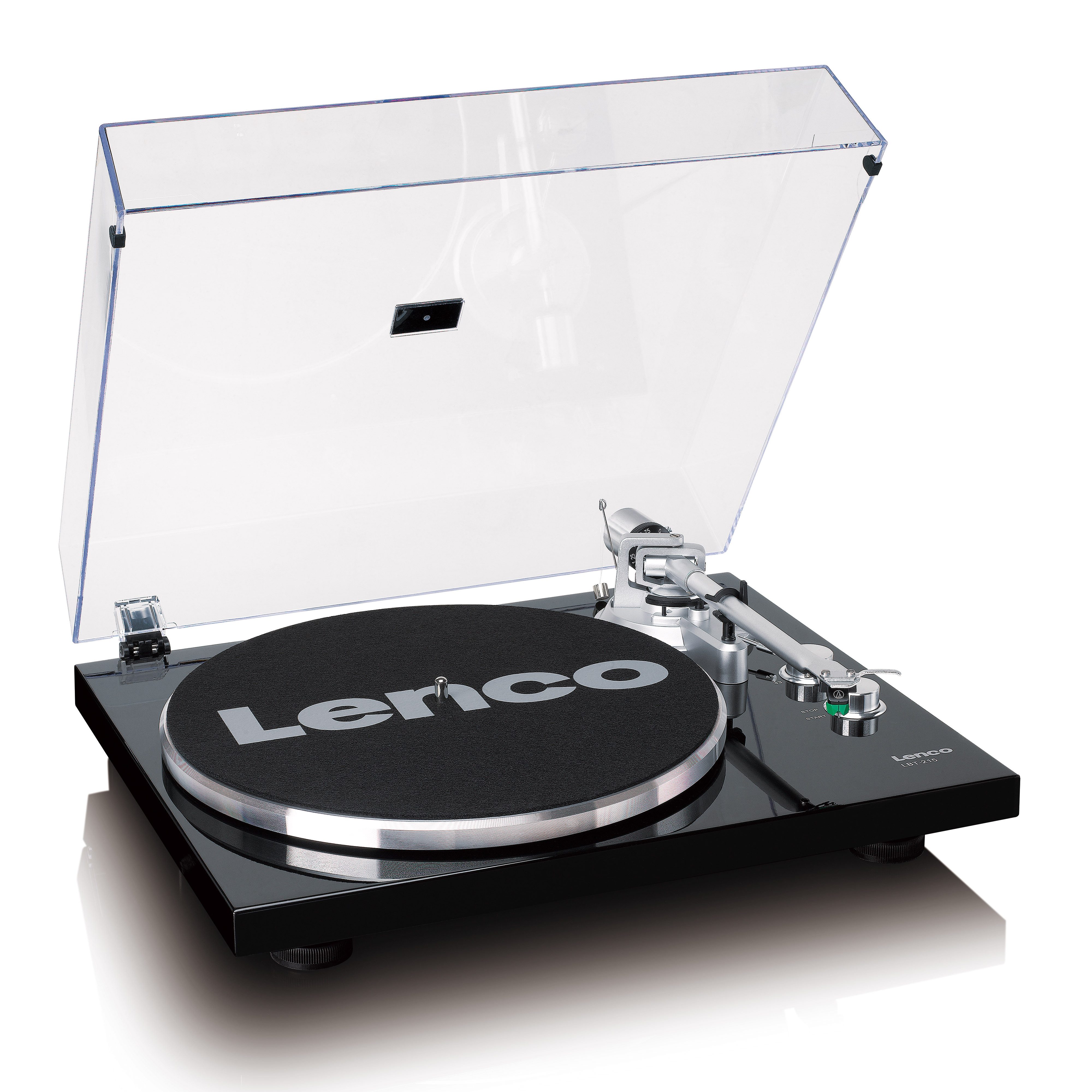 Lenco LBT-215BK Plattenspieler (Riemenantrieb, Bluetooth, Bluetooth-Streaming, USB-Konvertierung, Anti-Skating, Riemenan) – Bild 2 von 5