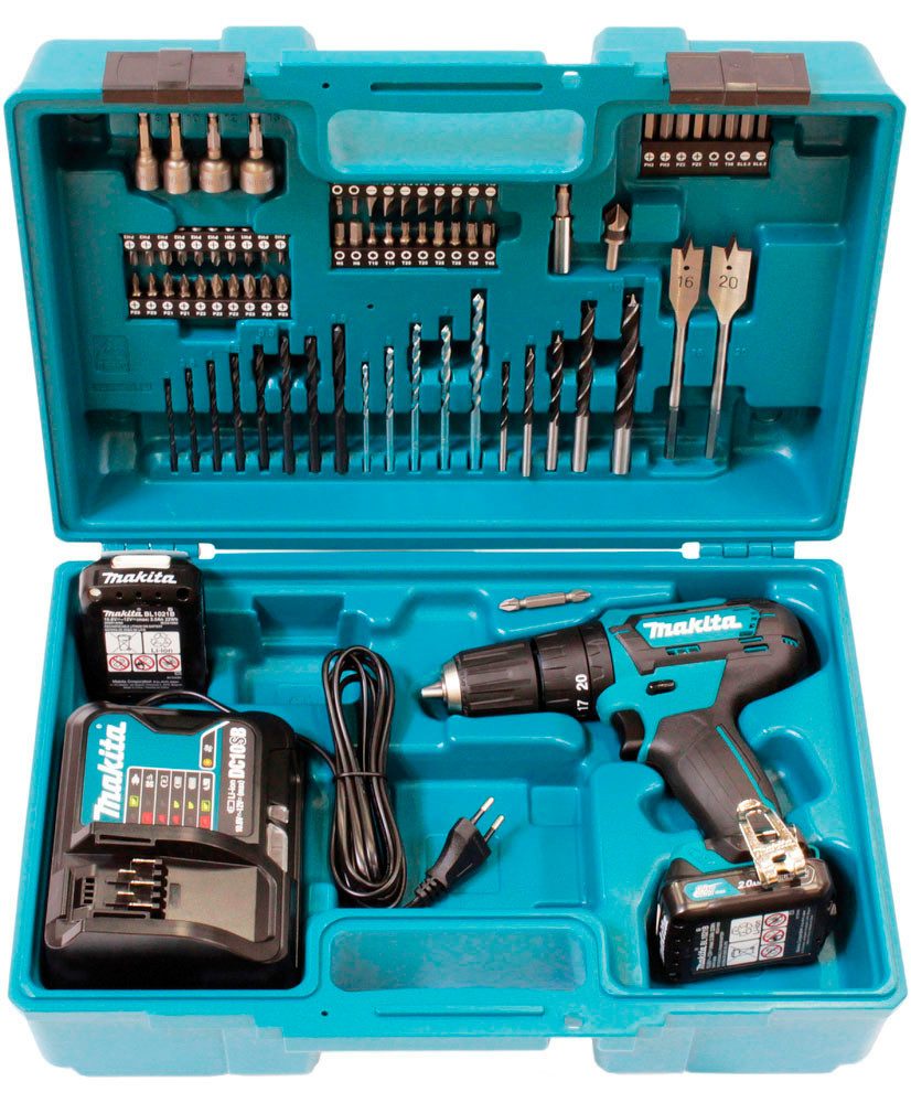 Makita Akku-Schlagbohrschrauber HP333DSAX1, max. 1700 U/min, mit 2 Akkus und Ladegerät, inkl. Aufbewahrungskoffer