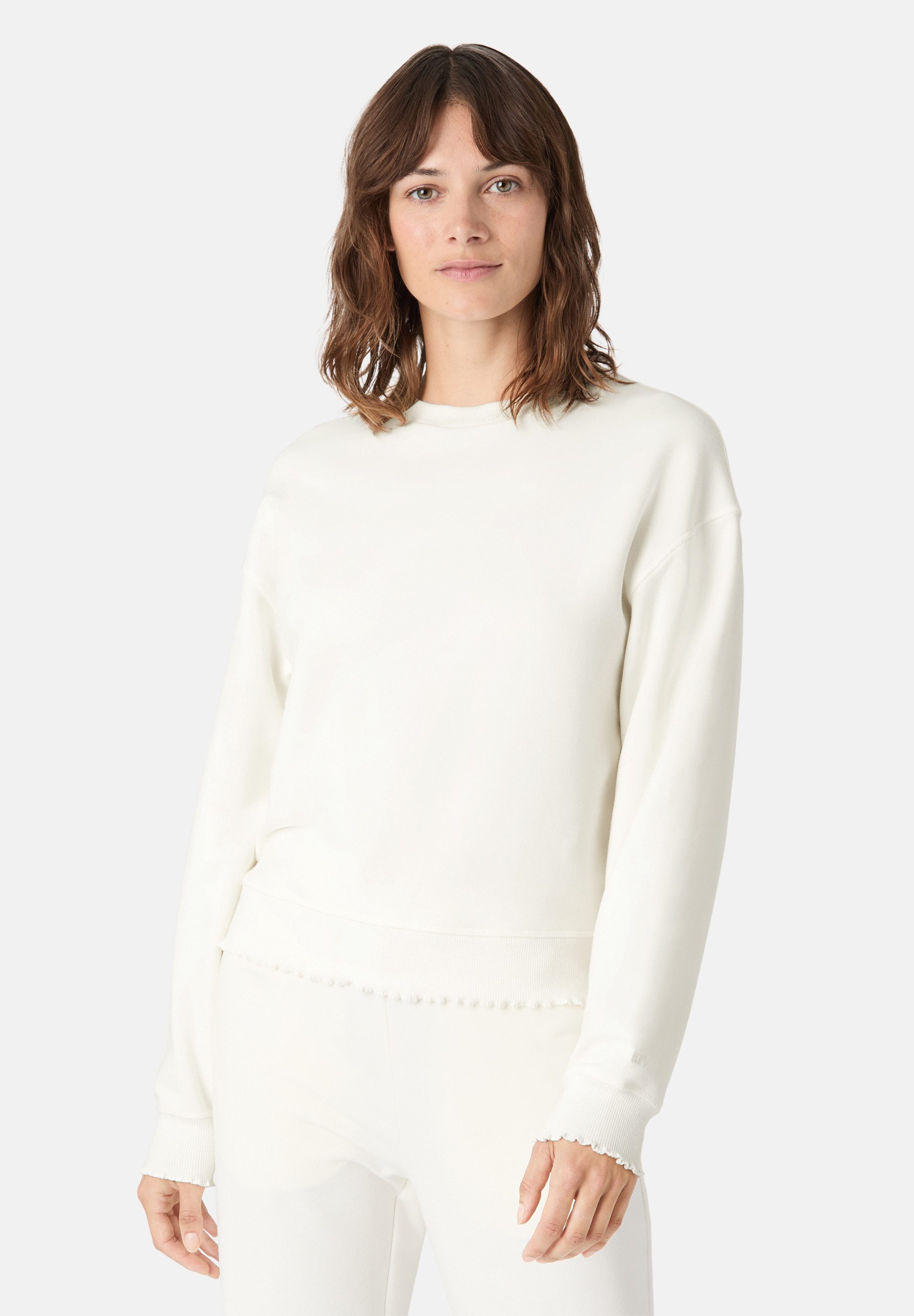 Les Lunes Sweatshirt BONNIEE Frills Sweatshirt Lockerer Schnitt, Wellenkanten, Logo-Stickerei