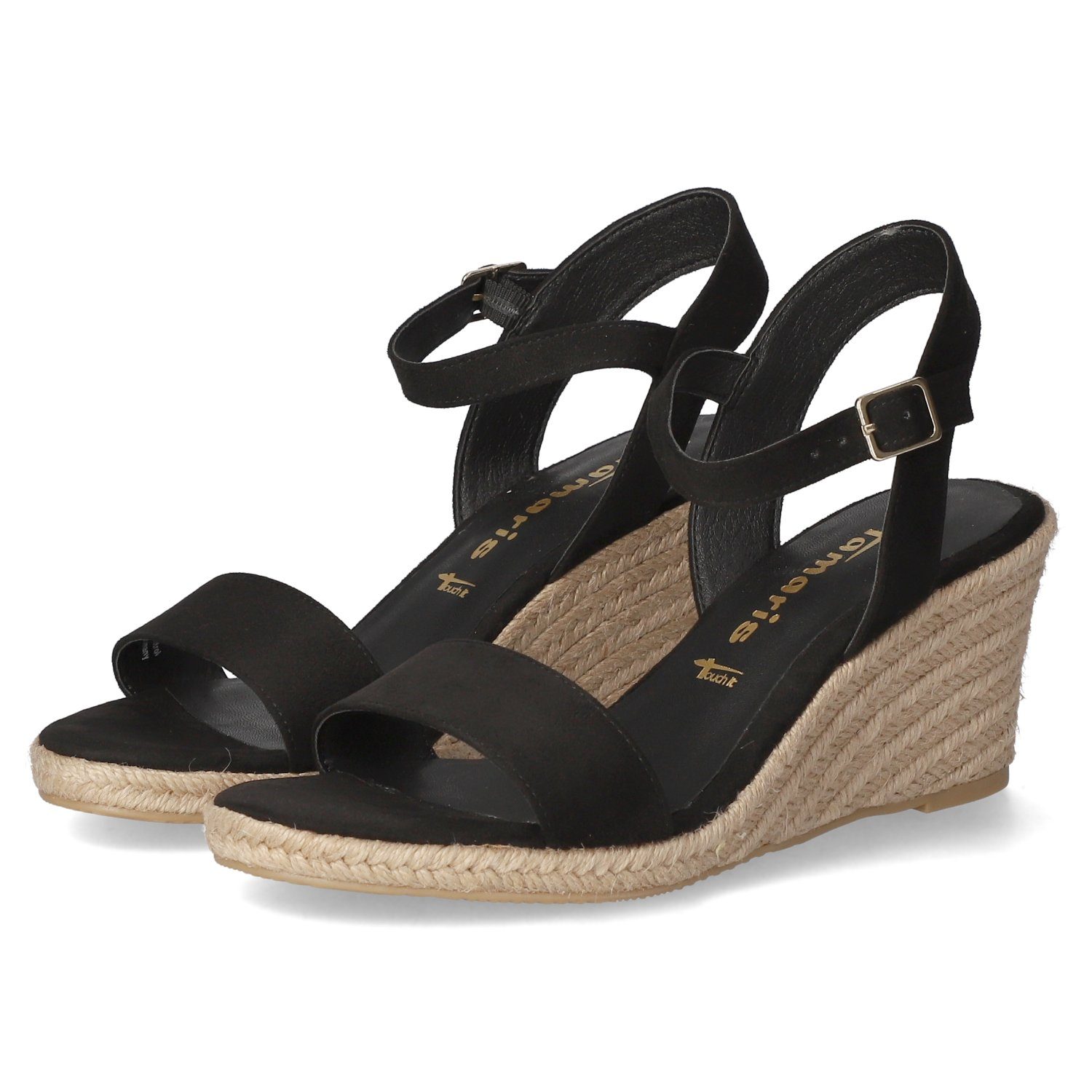 Tamaris Damen Sandaletten Aus Leder – Bequeme Flats Mit Schließe, Rundem Zehenbereich, 4 Cm Absatz