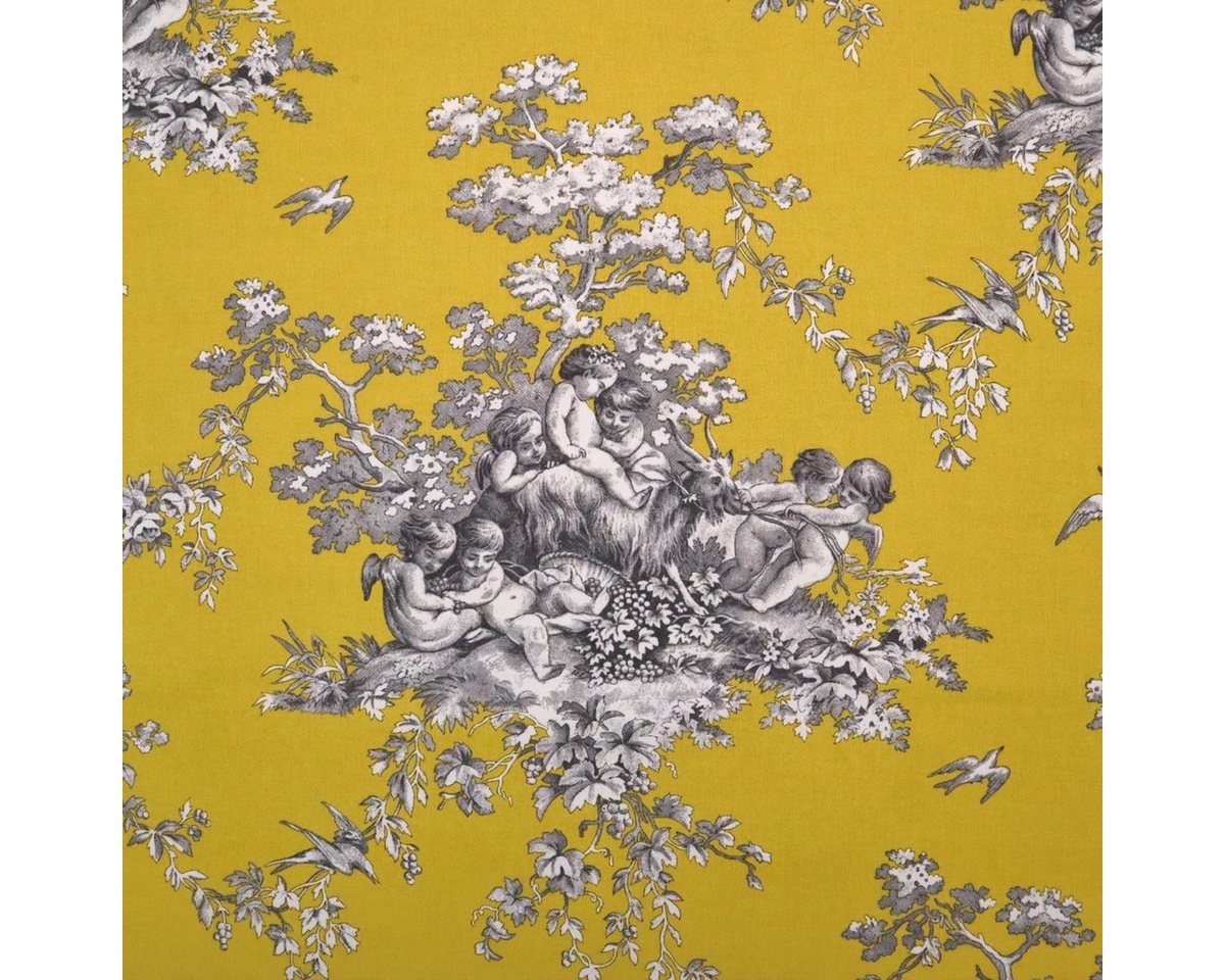 Thumbnail - Stofferia Stoff Dekostoff Toile de Jouy Angelote Gelb - Höhe 280 cm, Meterware