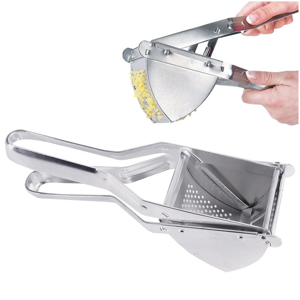 Vilde Kartoffelpresse aus verzinktem Metall mit Lochplatte, Metall,verzinktes Metall, leicht zu reinigen, rostfrei, robust, langlebig