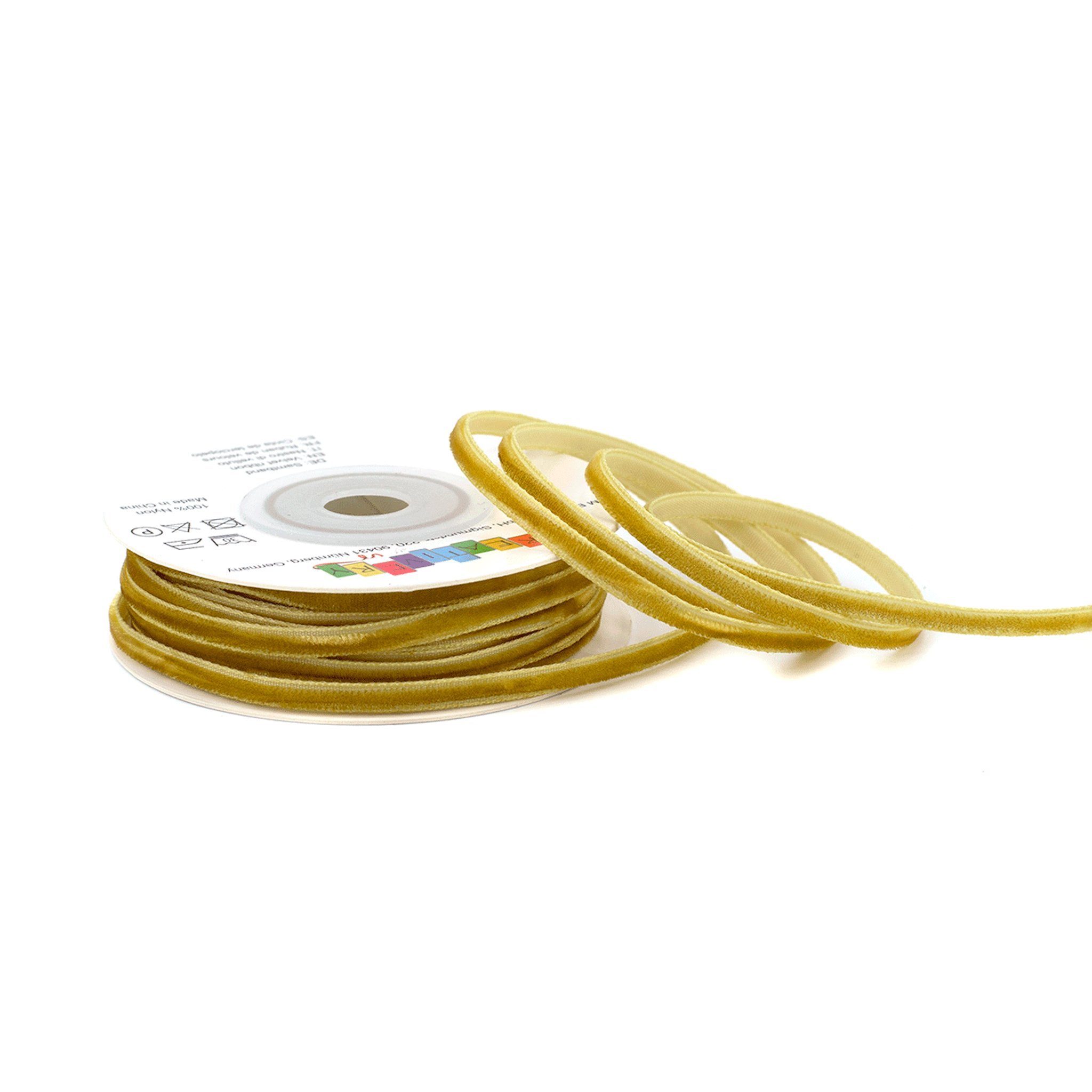 Creativery Samtband, Samtband 3mm x 10m Rolle Gold