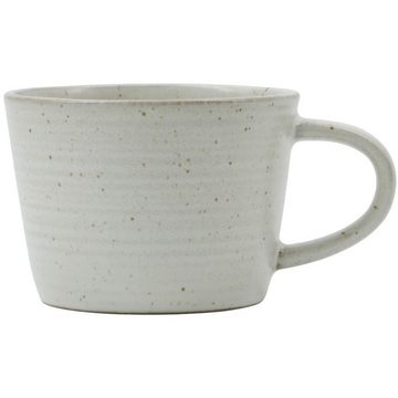 House Doctor Tasse Kaffeetasse mit Untertasse Pion Grau-Weiß (2-teilig)