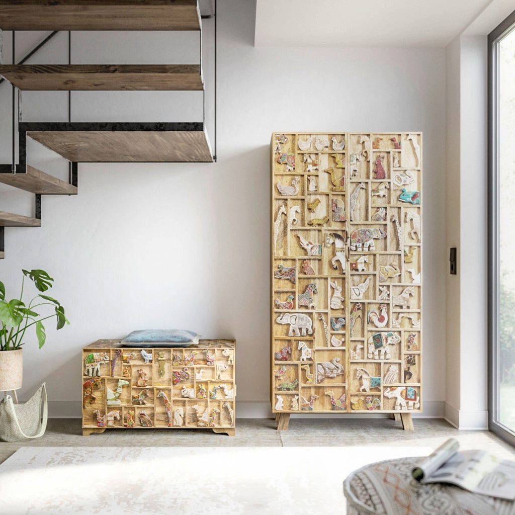 Kare Design Kleiderschrank Zoo Breite 81 cm, Tiermotive