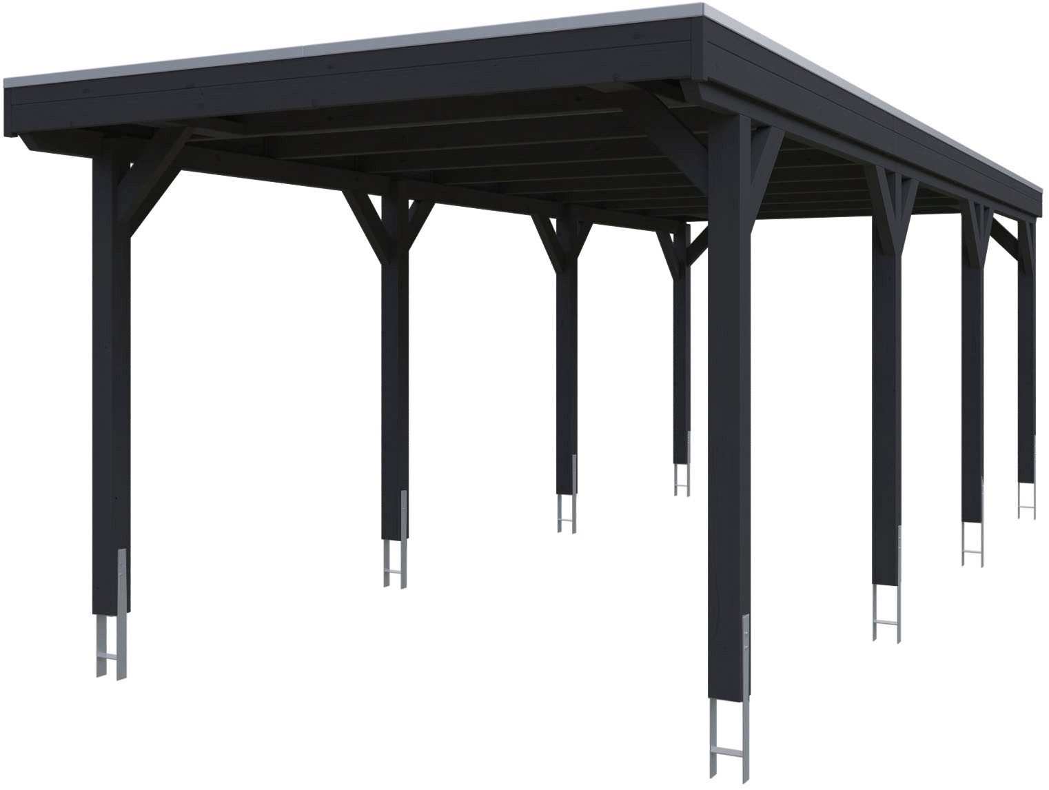 Skanholz Einzelcarport Grunewald, BxT: 321x796 cm, 243 cm Einfahrtshöhe