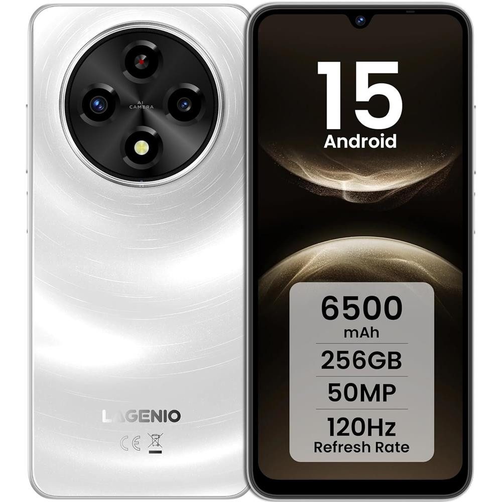 LAGENIO A12 Pro 6,9" Android Handy 24/256GB 50MP Kamera 120Hz 6500mAh GPS Smartphone (50 MP Kamera, gute Kamera, lange Akkulaufzeit, Gesichtserkennung, Handy ohne Vertrag)