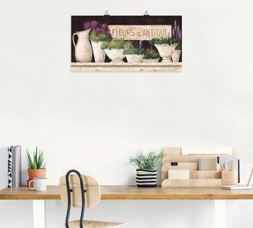 Artland Wandbild Antike Blumen, Vasen & Töpfe (1 St), als Alubild, Outdoorbild, Leinwandbild, Poster, Wandaufkleber