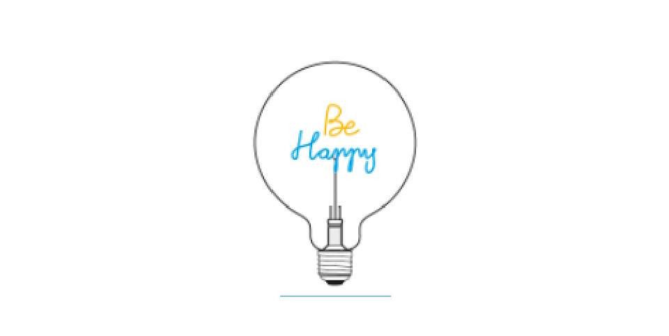 Fitz Art & Light GmbH & Co. KG LED-Leuchtmittel AMPOULE BE HAPPY PORTABLE, Gelb Blau, Dimmbar