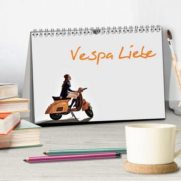 CALVENDO Wandkalender Vespa Liebe (Tischkalender 2025 DIN A5 quer), CALVENDO Monatskalender