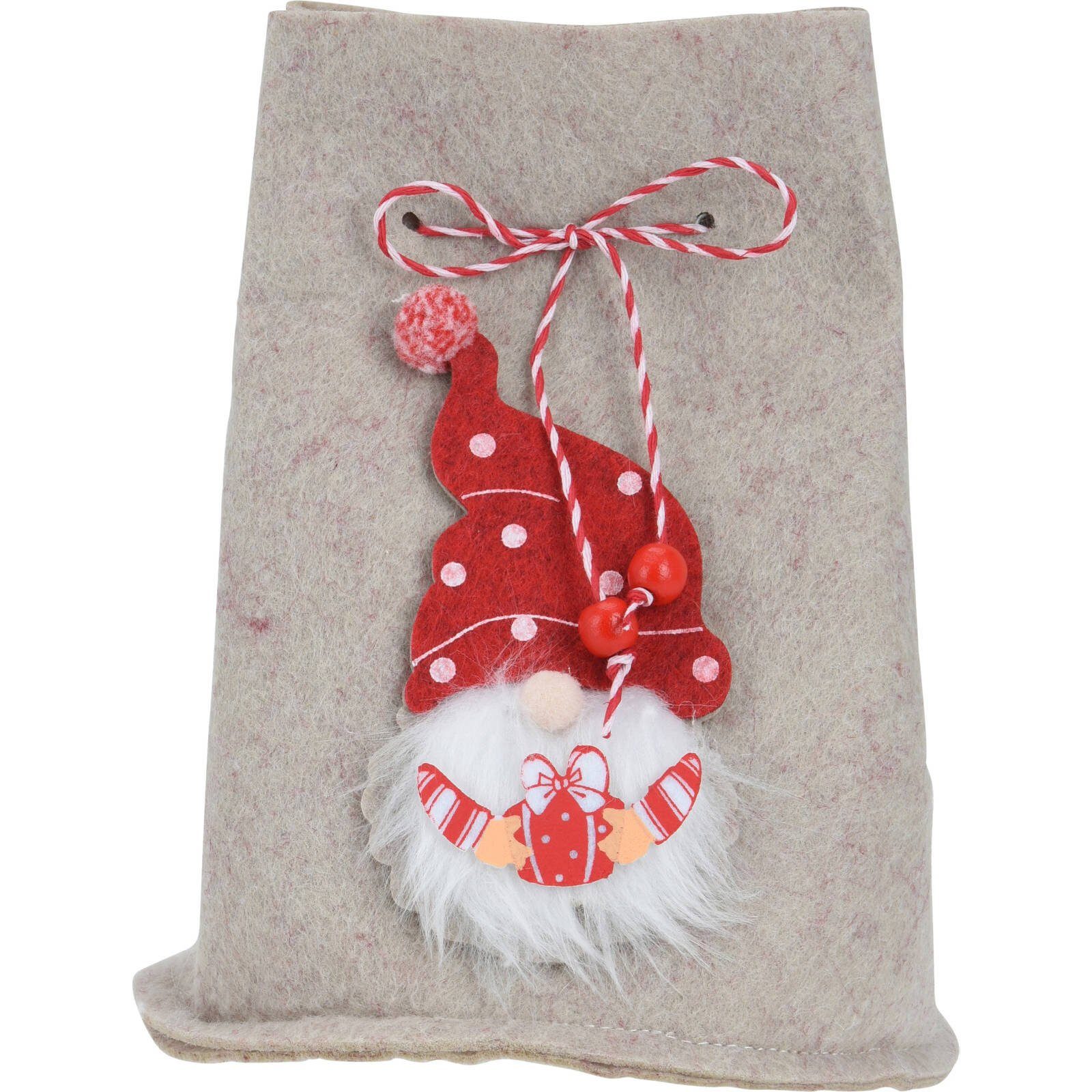 Home & styling collection Weihnachtsfigur Filztasche beige