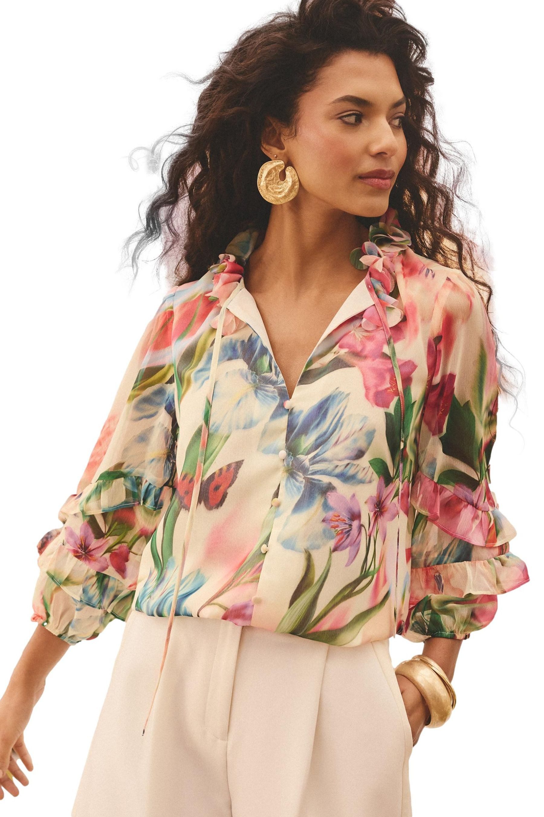 Love & Roses Langarmbluse Love & Roses Bluse, Kerbausschnitt, Kurzgröße (1- günstig online kaufen