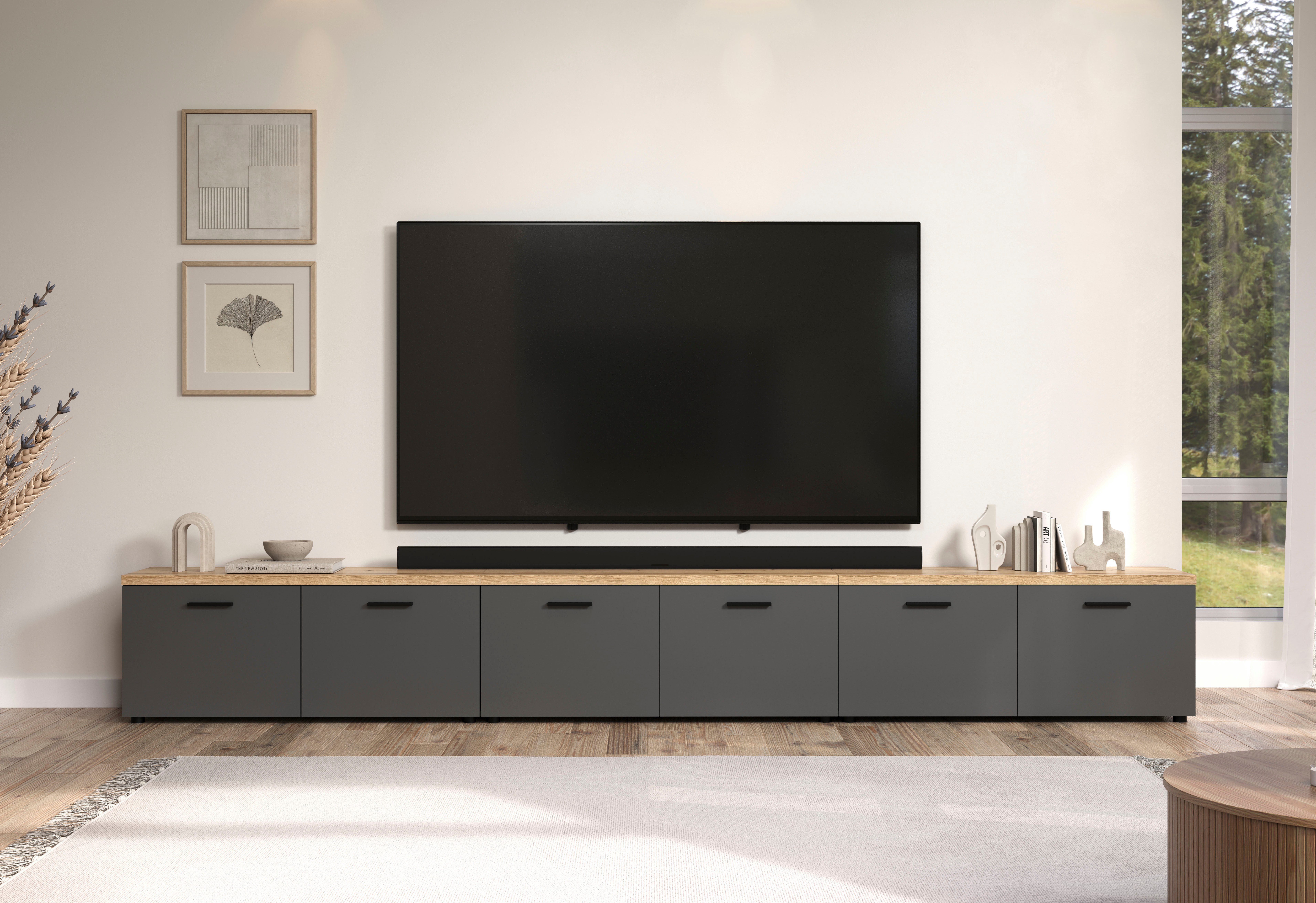 Home affaire TV-Wand Bajo, (3-St), Set bestehend aus: 3x TV-Lowboards