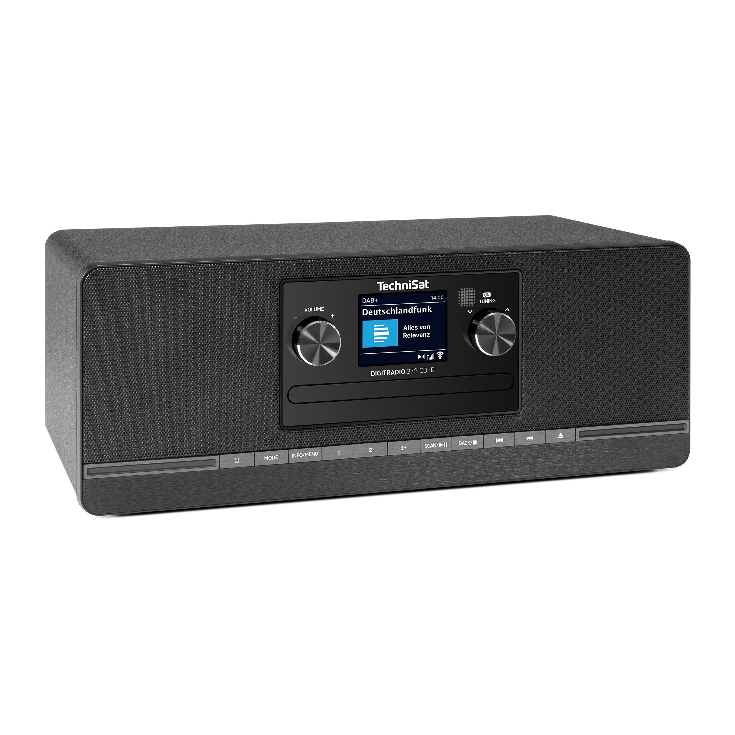 TechniSat DIGITRADIO 372 CD IR Digitalradio (DAB) (Digitalradio (DAB), FM-Tuner mit RDS, Internetradio, 10 W, DAB+, UKW, CD, WLAN, Bluetooth, AUX, App-Steuerung und Fernbedienung)