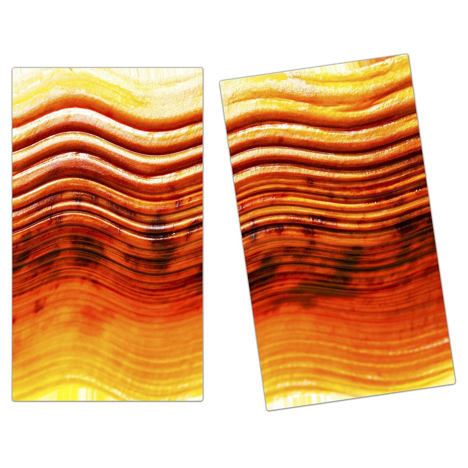 Primedeco Herd-Abdeckplatte Herdabdeckplatte Spritzschutz Farbige tlg) (2 Glas, aus Linien, Glas