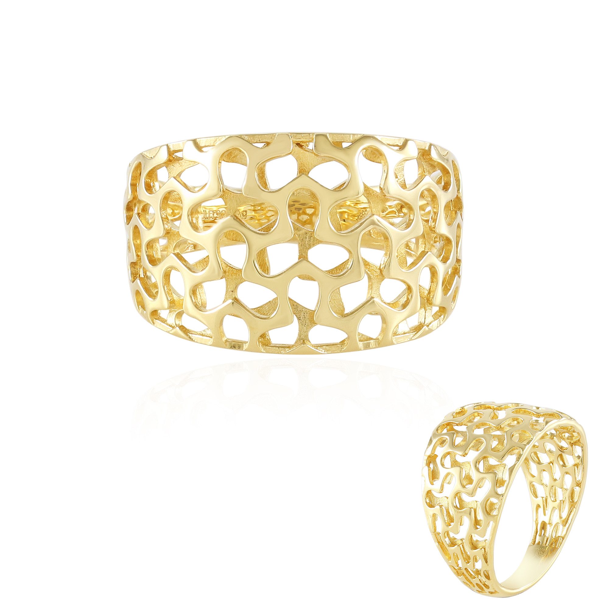 Cavill Silberring Schicker vergoldeter Ring aus Sterlingsilber (1-tlg)