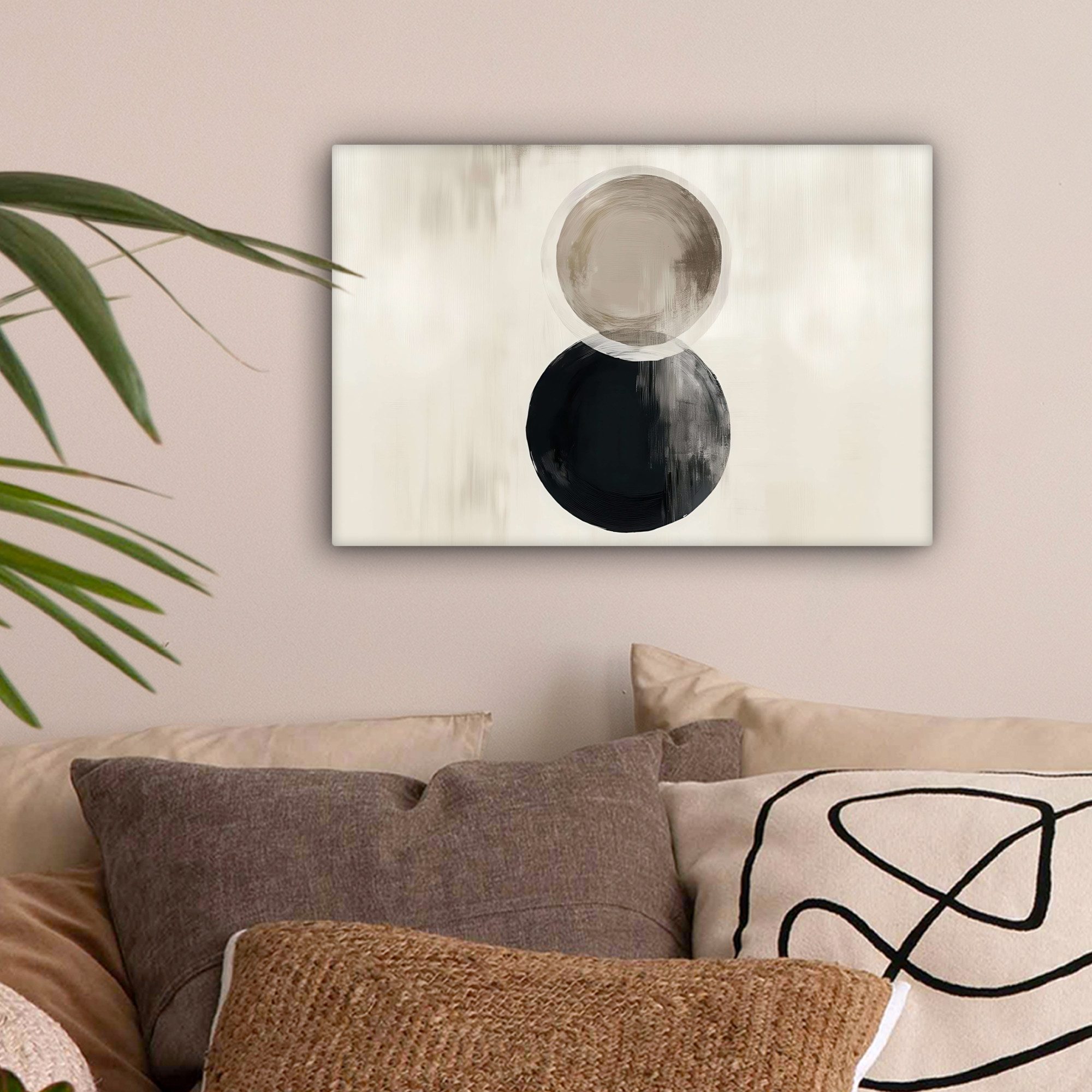 OneMillionCanvasses® Leinwandbild Kreise - Form - Beige - Abstrakt, Fotodru günstig online kaufen