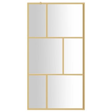 vidaXL Duschwanne Duschwand für Begehbare Dusche ESG Klarglas Golden 100x195cm