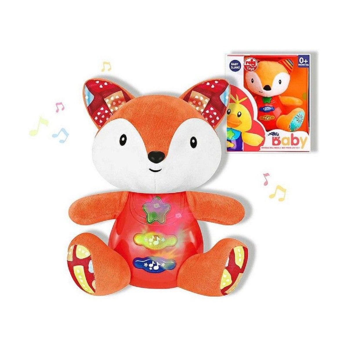 Reig Plüschfigur Reig Fuchs Plüschtier mit Sound für Babys und Kleinkinder (Einzelartikel), Weiches Fuchs Plüschtier mit Soundfunktion in handlicher Größe