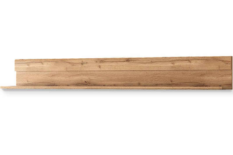 Konsimo Wandregal SKELO Wandregal, verstellbarer Möbelaufhänger, Holztextur, zeitloses Design, 153 cm
