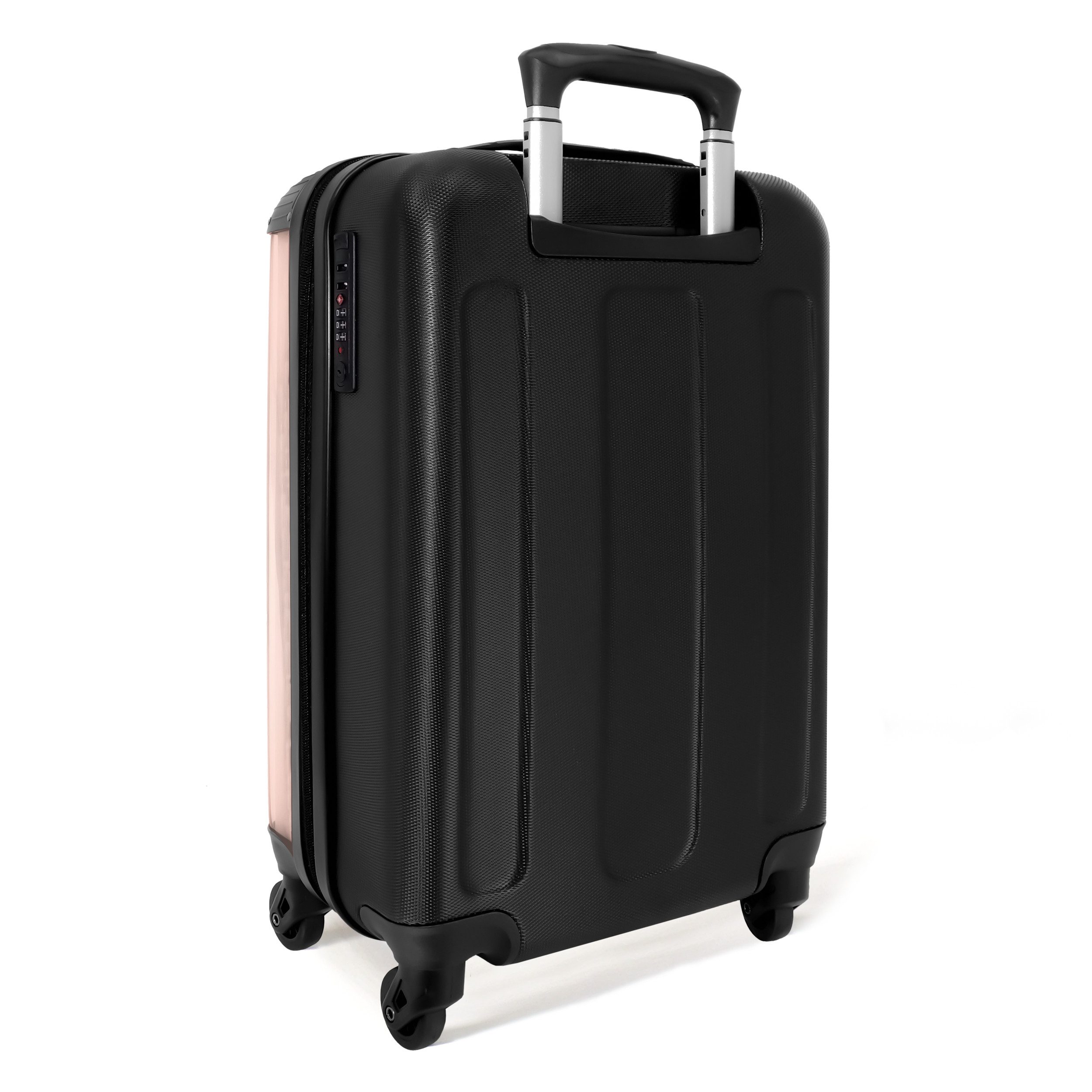 NoBoringSuitcases.com© Kinderkoffer Porträt einer Prinzessin mit rosa Kleid 55x35x20cm, 4 Rollen, Handgepäck-Koffer, Kinderkoffer, Reisekoffer Mädchen