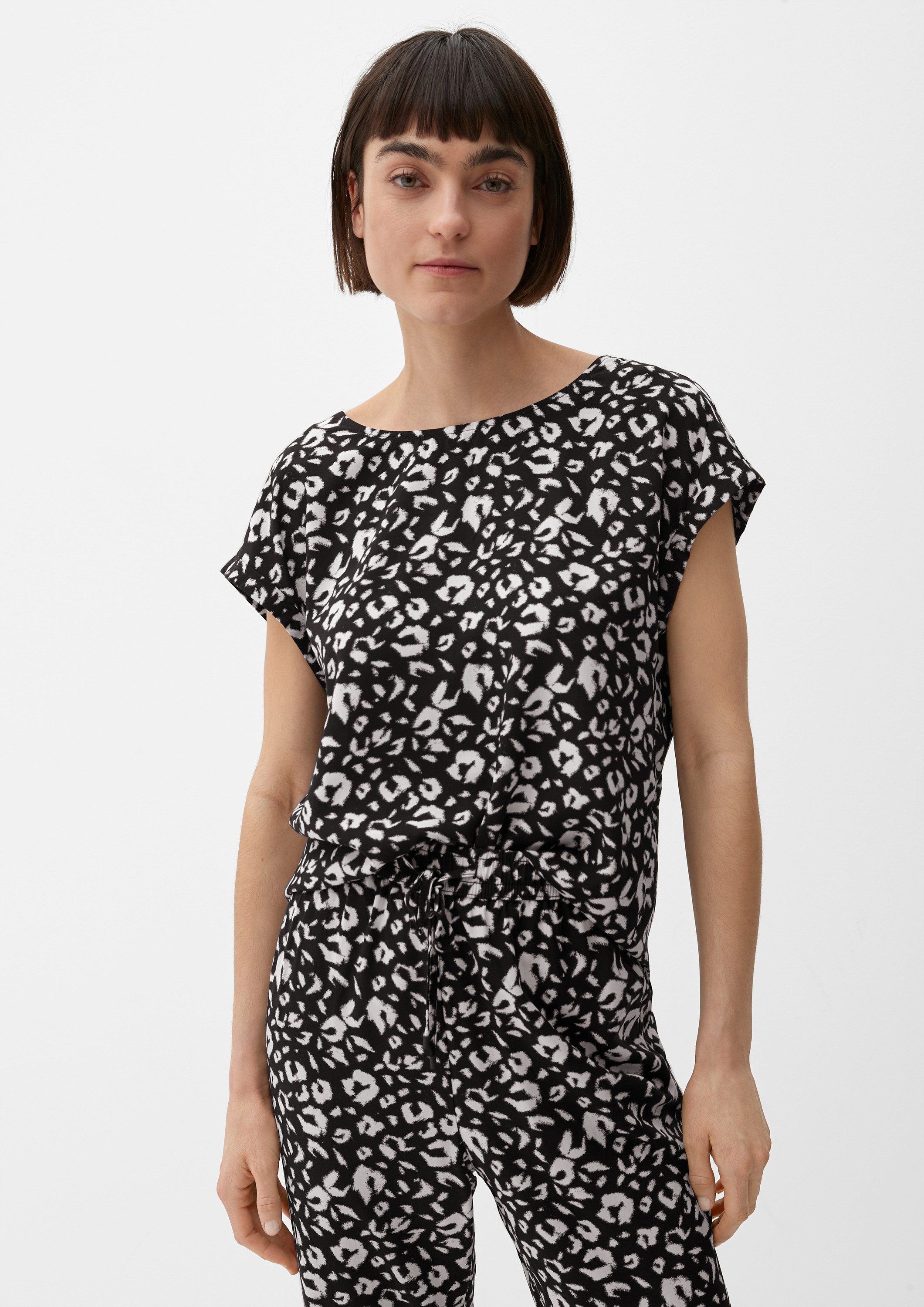 s.Oliver Kurzarmbluse Bluse Viskosebluse mit Rückenausschnitt günstig online kaufen