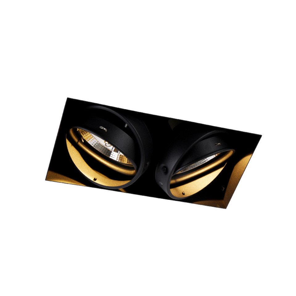 Qazqa LED Einbaustrahler Oneon, Dimmbar, LED wechselbar, Extra-Warmweiß, QAZQA Downlight, gu10, Schwarz, Stahl, Modern